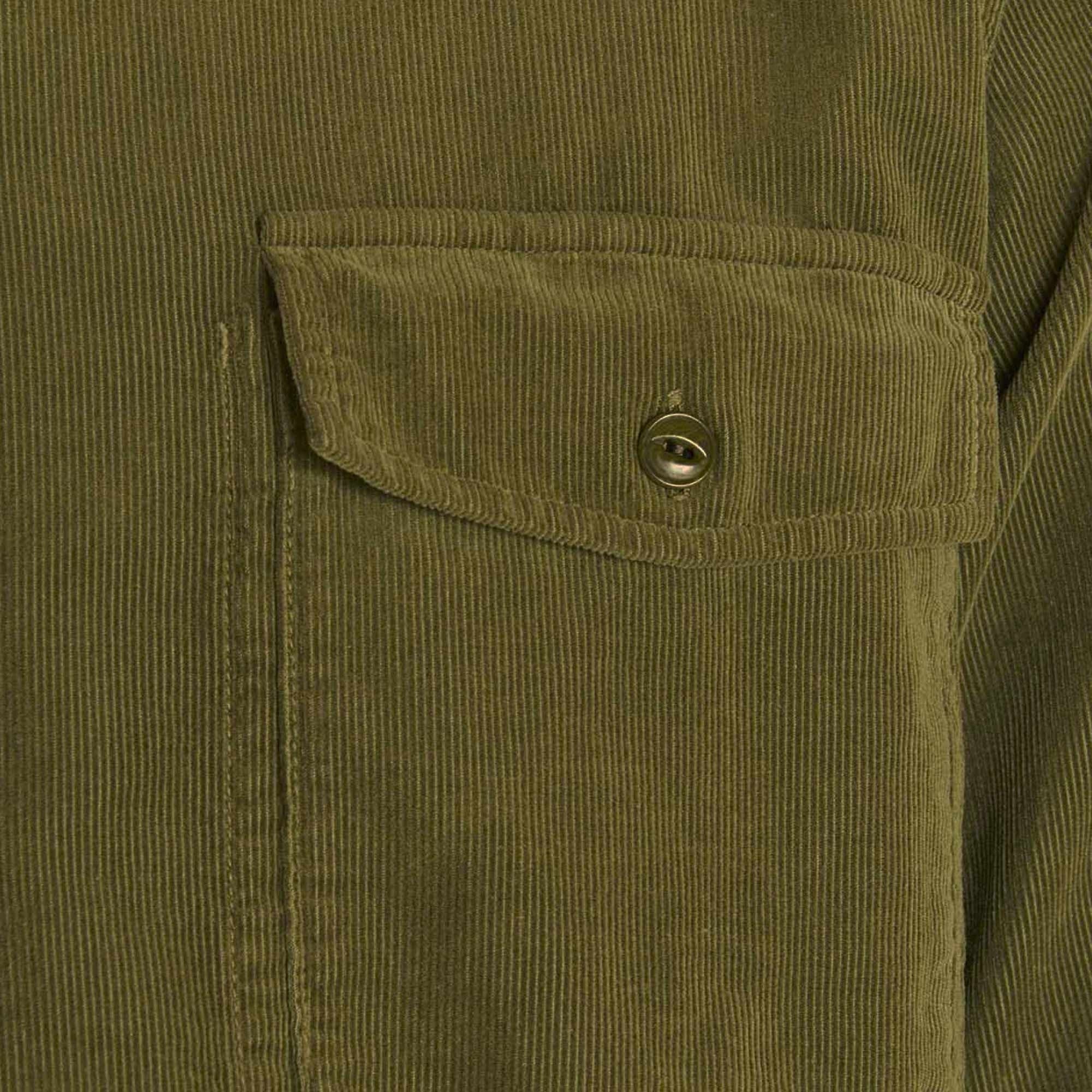 YMC Delinquents Needlecord Shirt - Olive