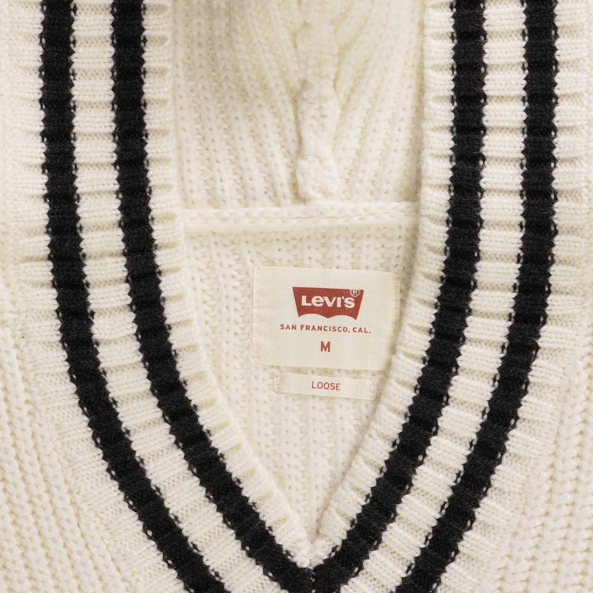 Levi's® V Neck Hoodie Sweater - Egret