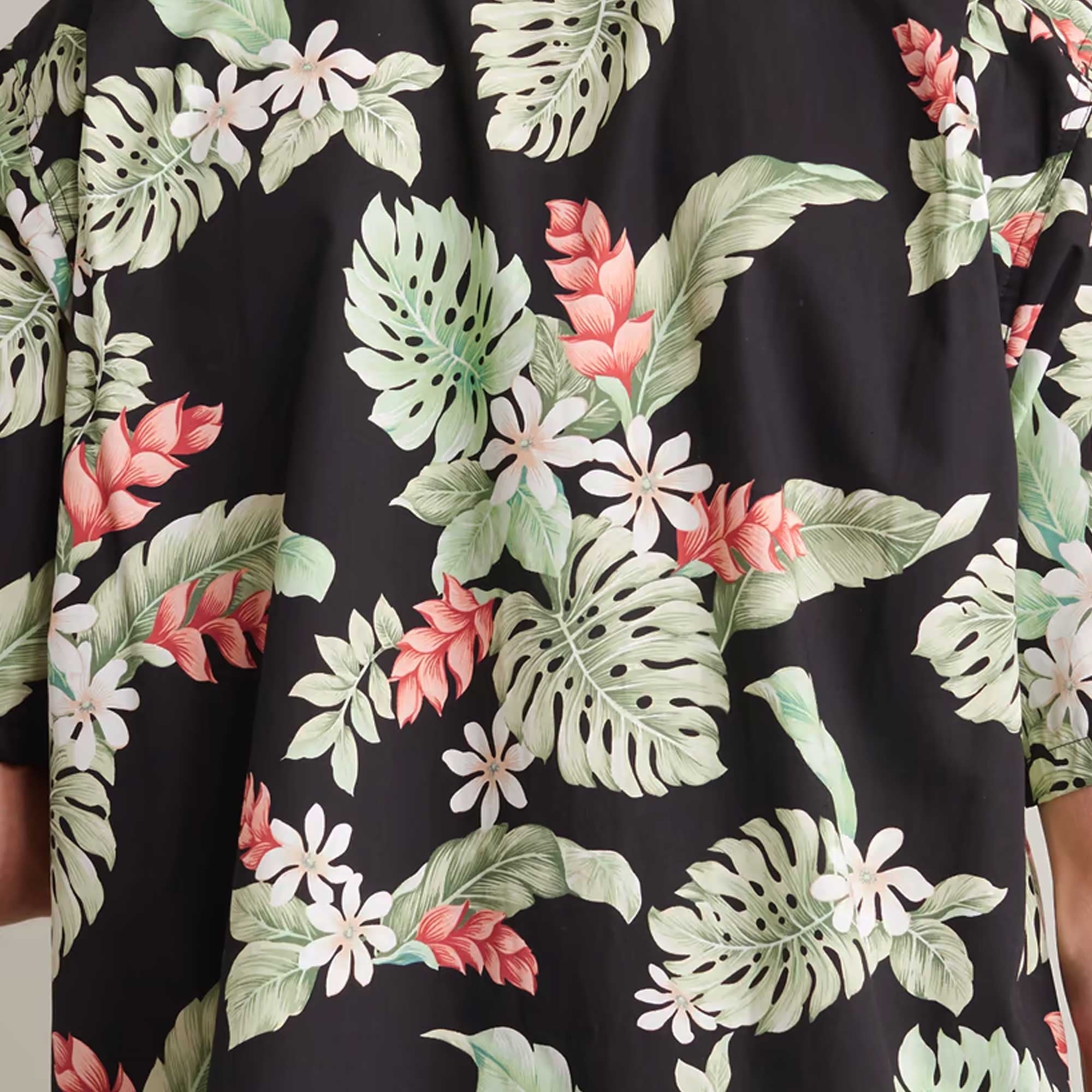 Go Barefoot Convertible-Collar Printed Cotton Shirt - Tiare Black