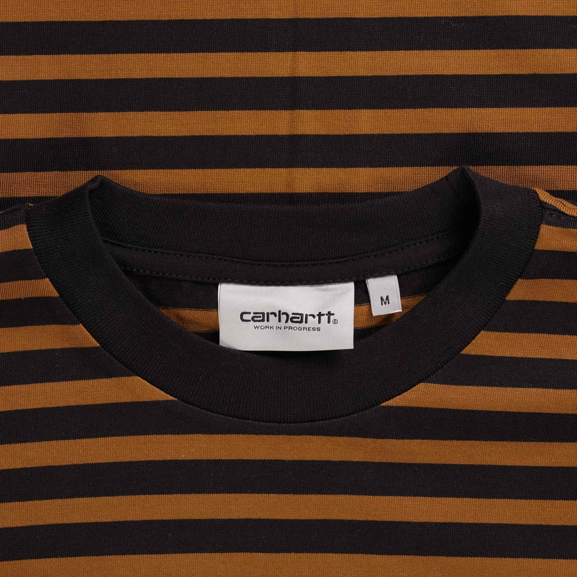 Carhartt WIP Short Sleeve Seidler Pocket T-Shirt - Brown Stripe