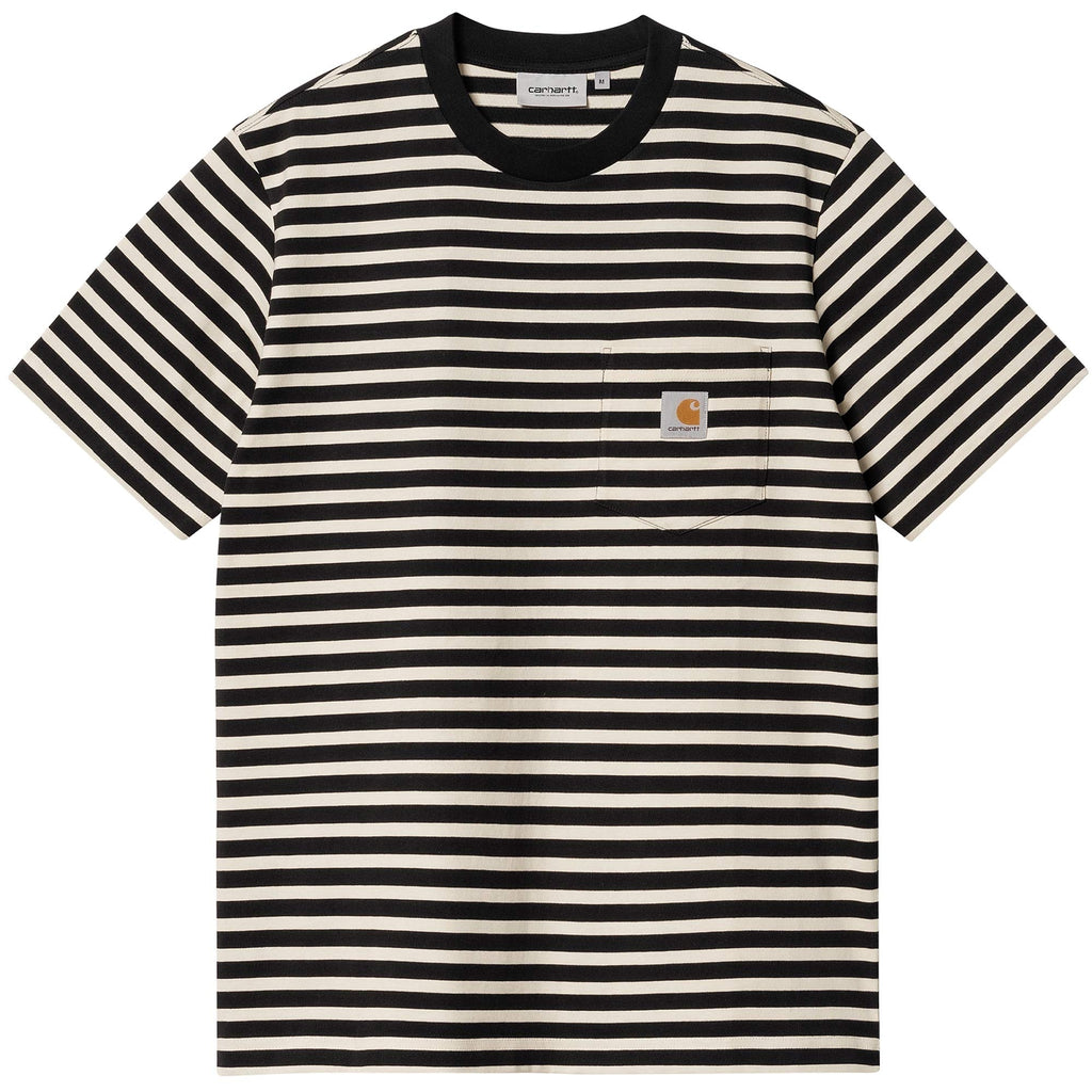 Carhartt WIP Short Sleeve Seidler Pocket T-Shirt - Salt Stripe