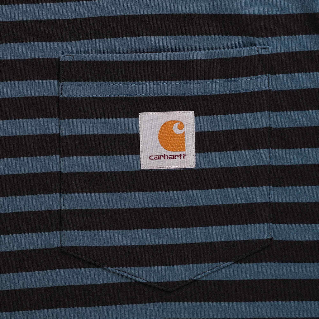 Carhartt WIP Short Sleeve Seidler Pocket T-Shirt - Squid Stripe