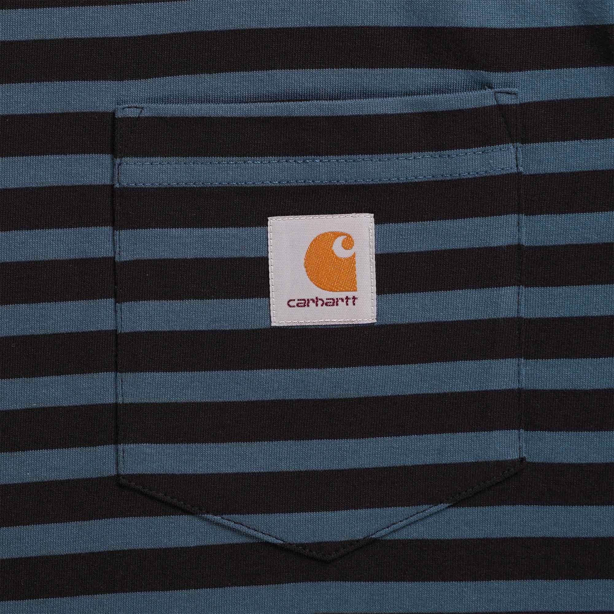 Carhartt WIP Short Sleeve Seidler Pocket T-Shirt - Squid Stripe