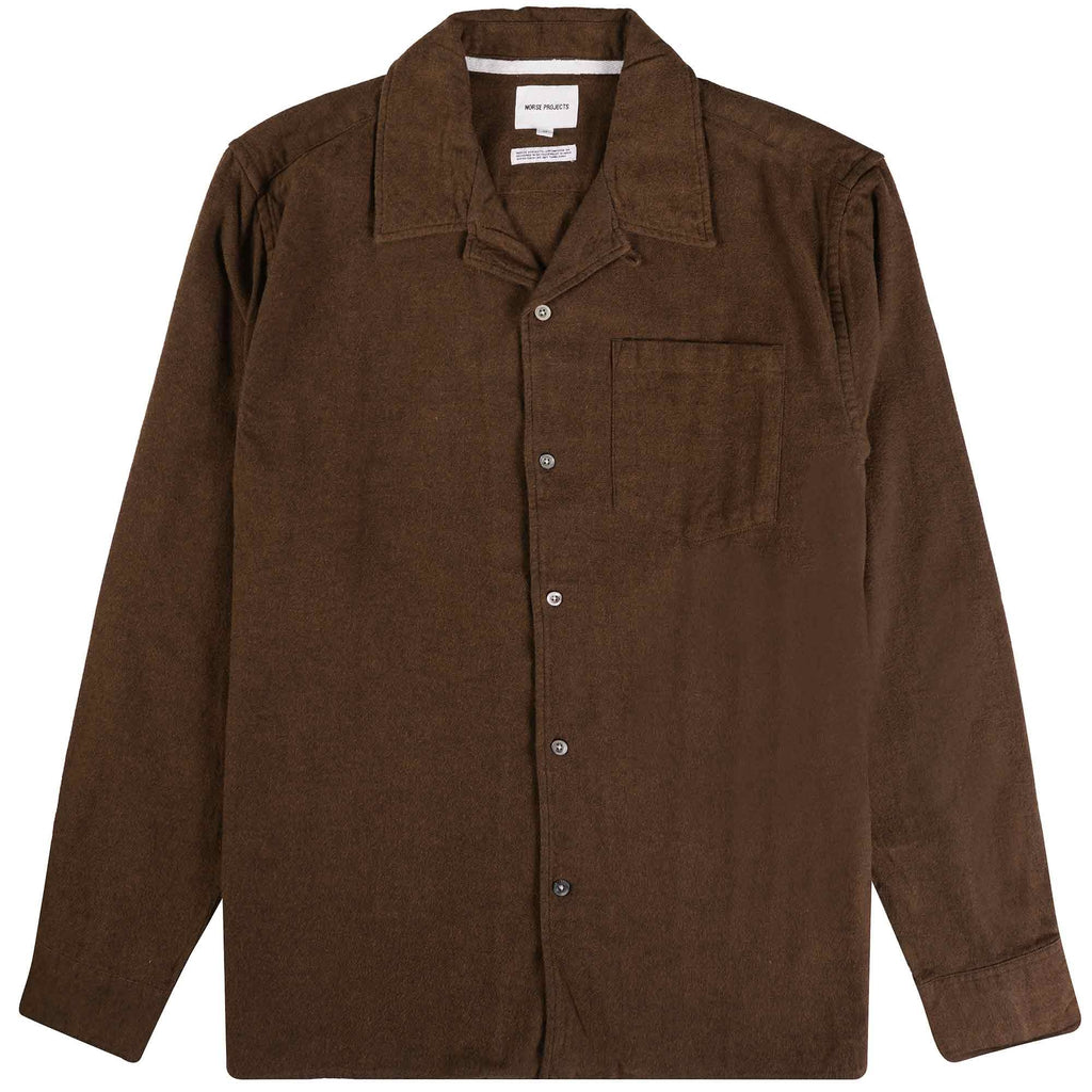 Norse Projects Carsten Organic Flannel Shirt - Rust Brown