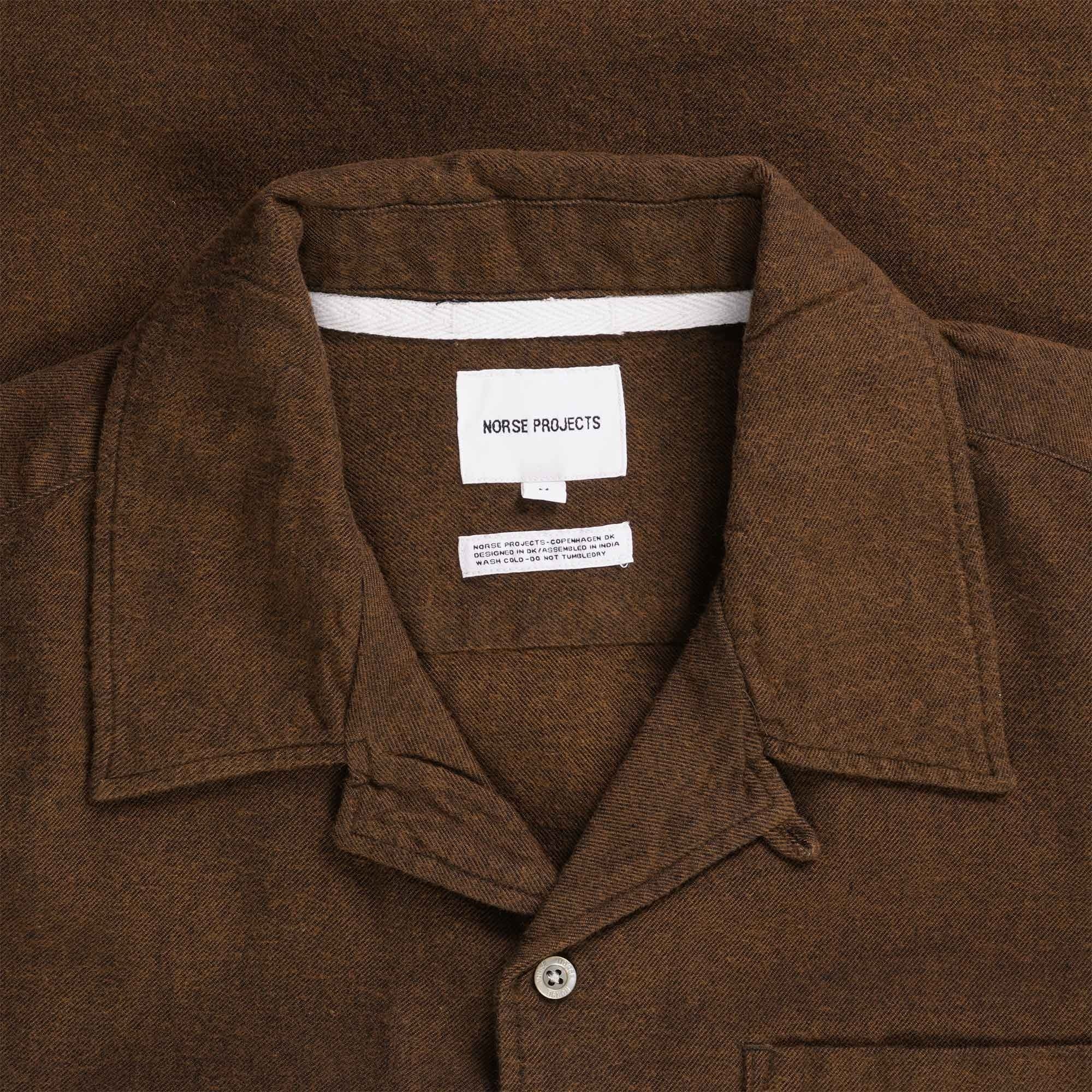 Norse Projects Carsten Organic Flannel Shirt - Rust Brown
