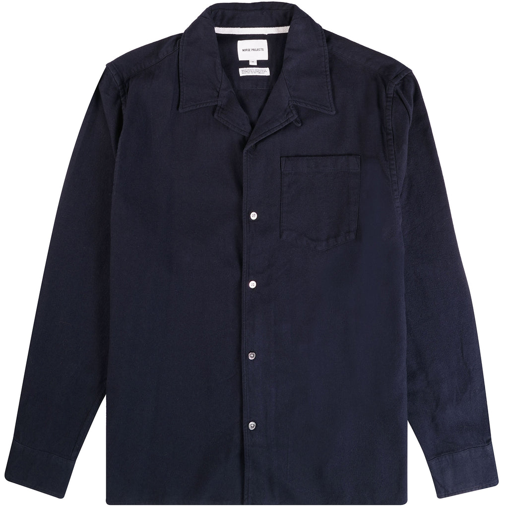 Norse Projects Carsten Organic Flannel Shirt - Dark Navy