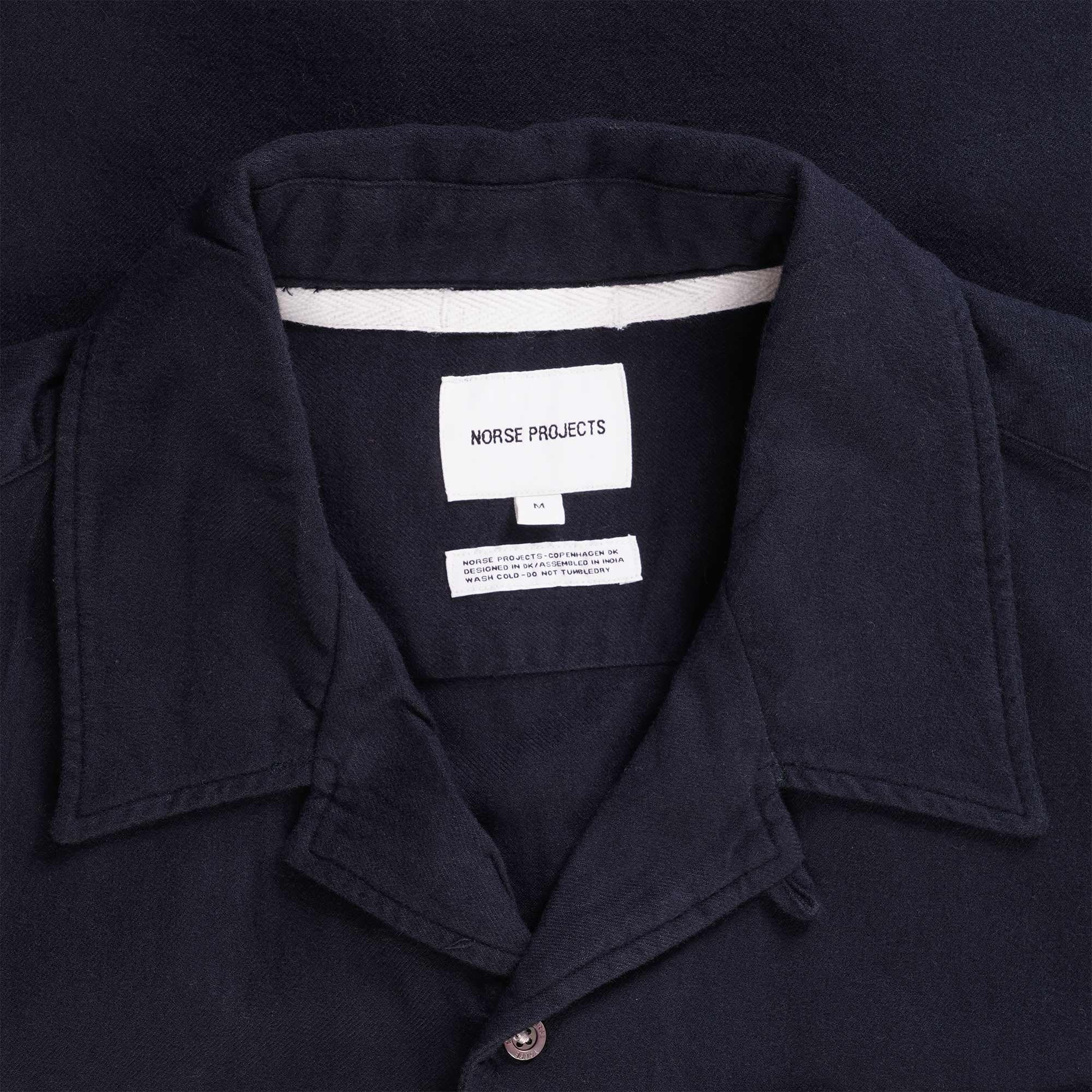 Norse Projects Carsten Organic Flannel Shirt - Dark Navy