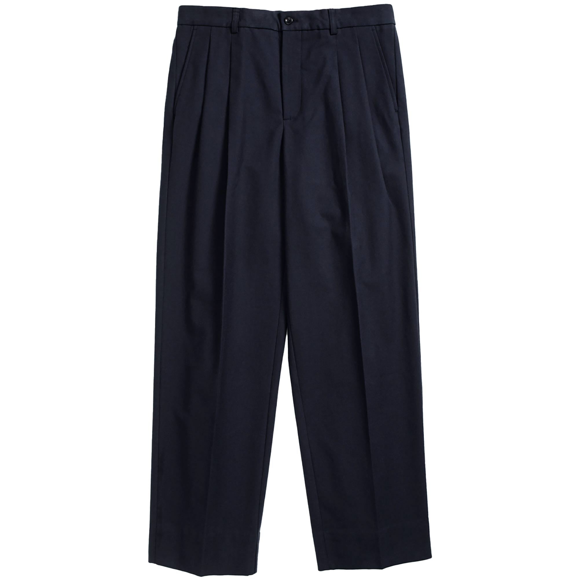 Norse Projects Benn Relaxed Pleated Trousers - Dark Navy
