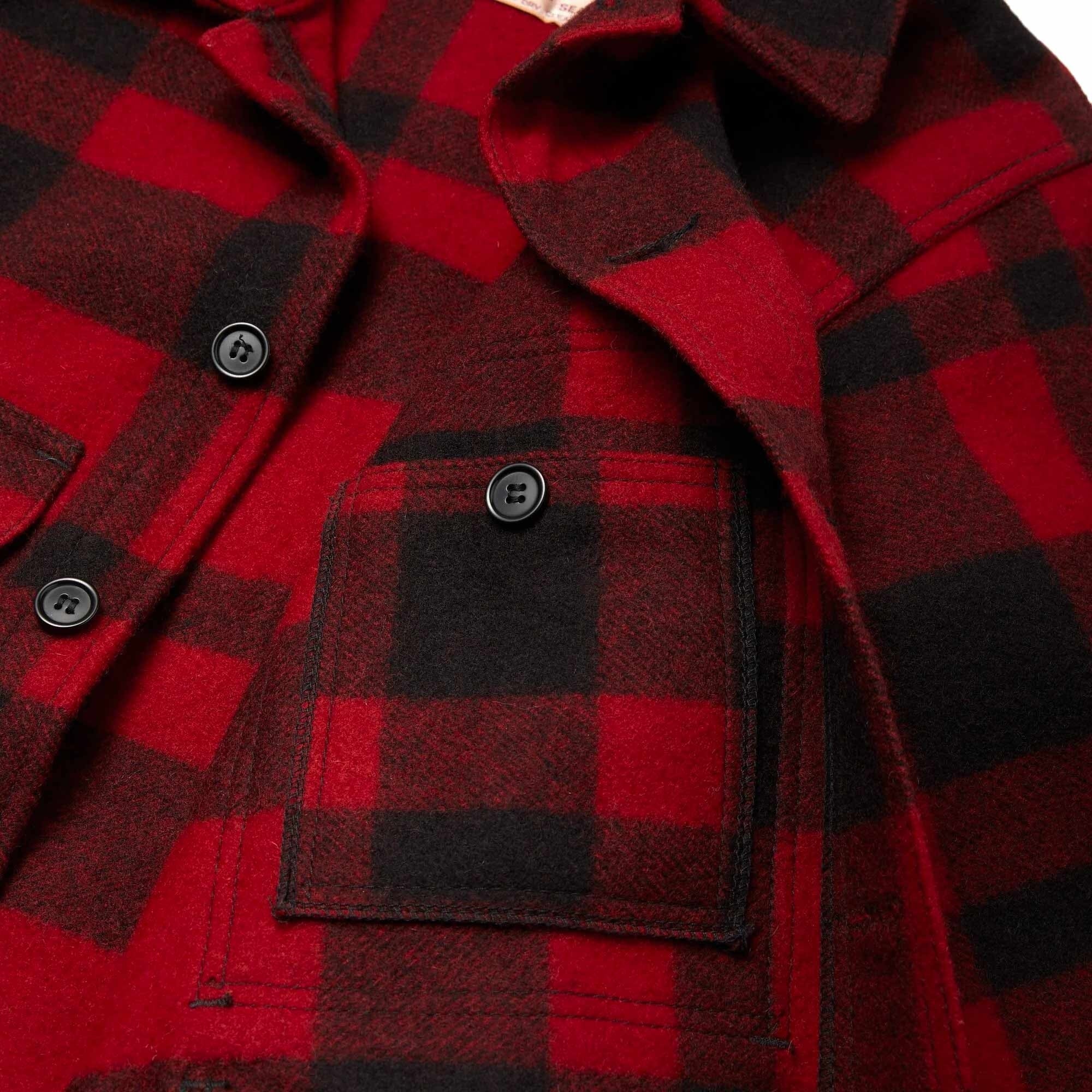 Filson Plaid Mackinaw Cruiser Jacket - Red & Black