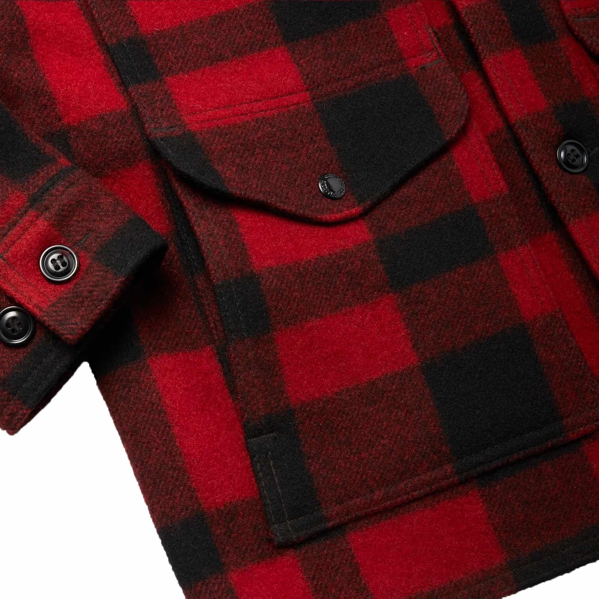 Filson Plaid Mackinaw Cruiser Jacket - Red & Black