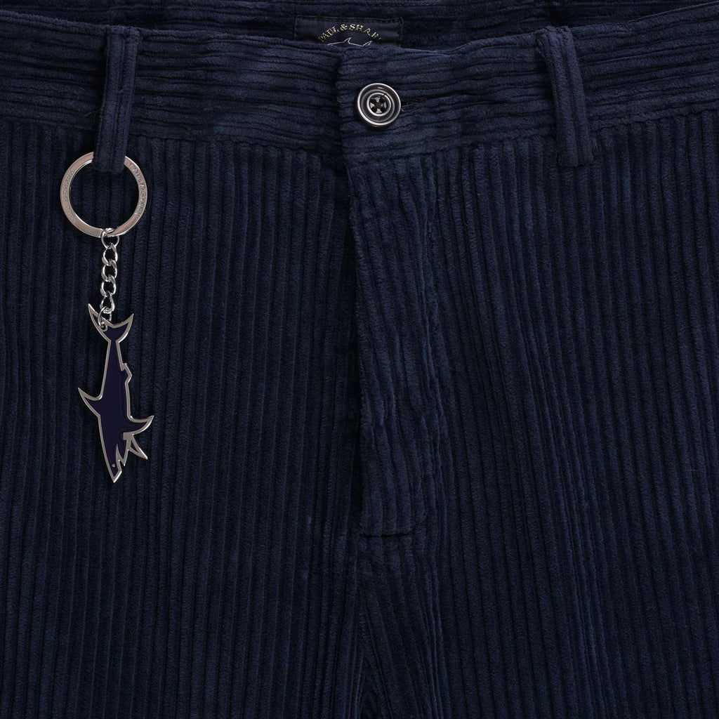 Paul and Shark Stretch Velvet Chino Trousers - Navy Blue