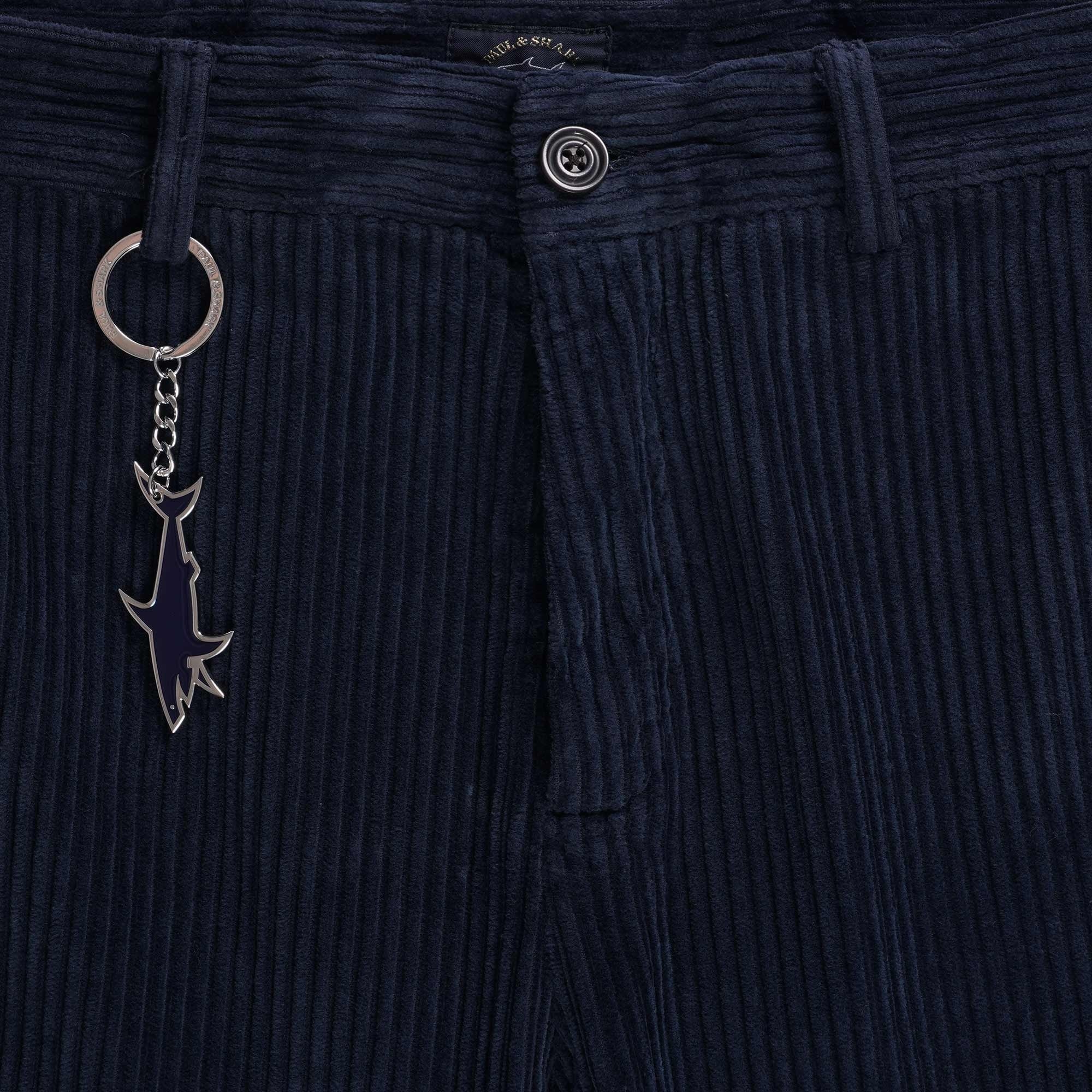 Paul and Shark Stretch Velvet Chino Trousers - Navy Blue
