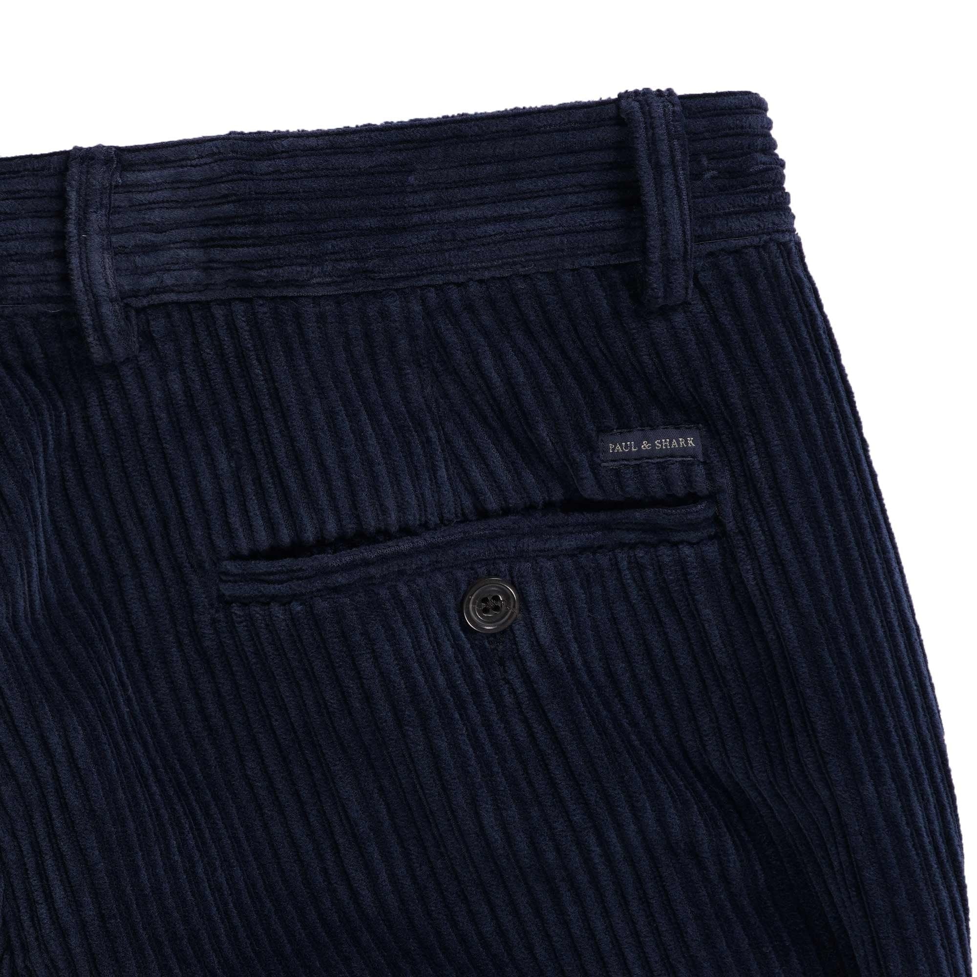 Paul and Shark Stretch Velvet Chino Trousers - Navy Blue