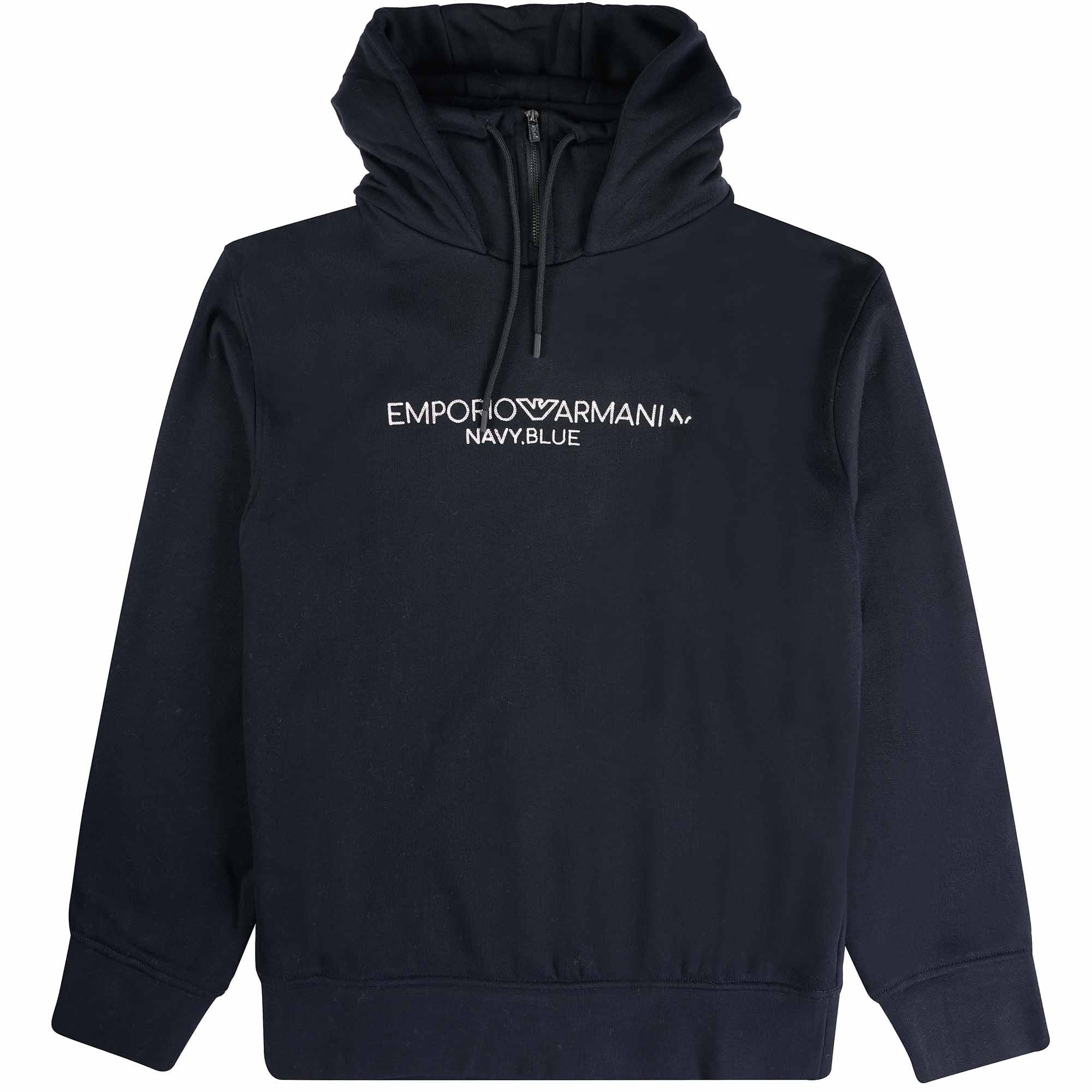 Emporio Armani Zip Neck Hoodie - Blu Navy