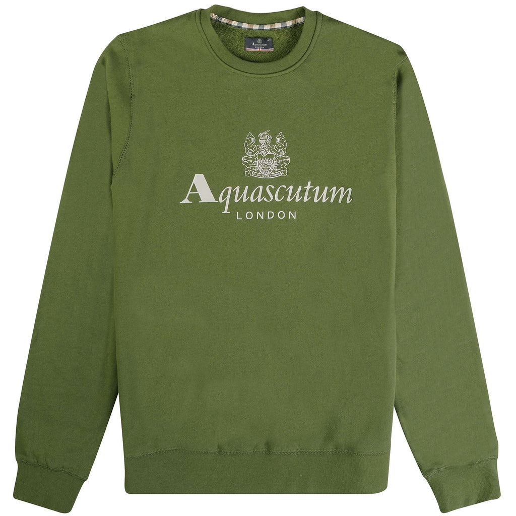 Aquascutum Large Logo Sweatshirt - Army Green