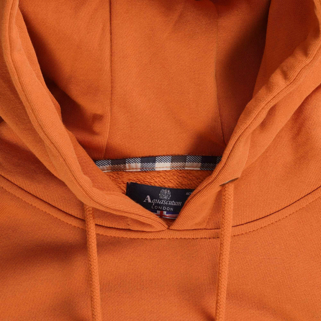 Aquascutum Small Logo Hoodie - Rust