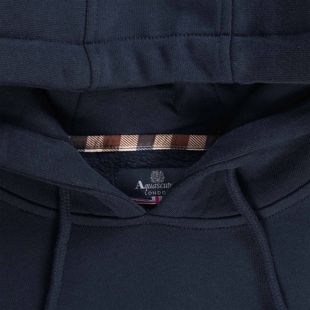 Aquascutum Small Logo Hoodie - Navy