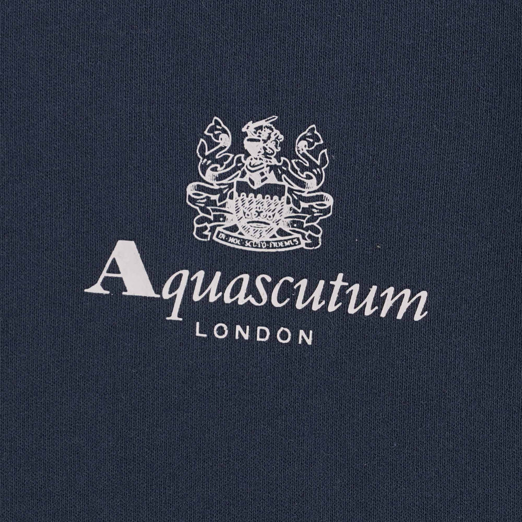 Aquascutum Small Logo Hoodie - Navy