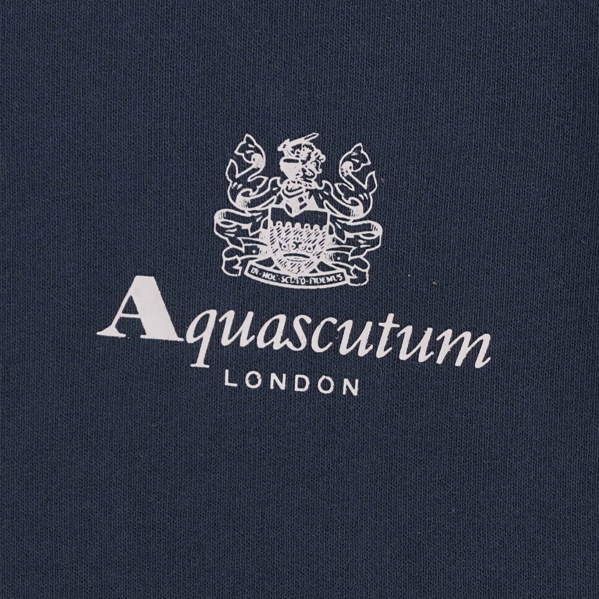 Aquascutum Small Logo Hoodie - Navy