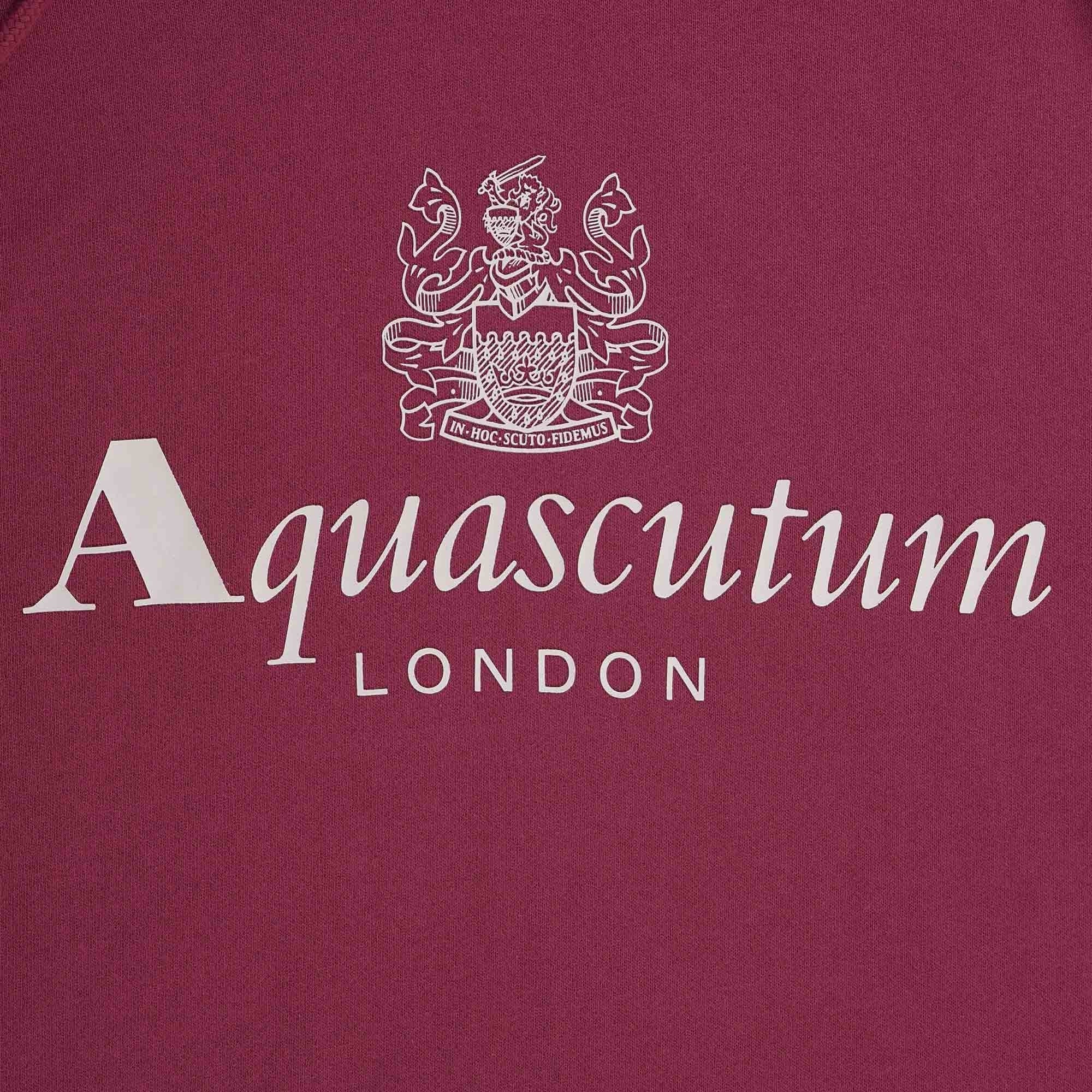 Aquascutum Large Logo Hoodie - Cordovan