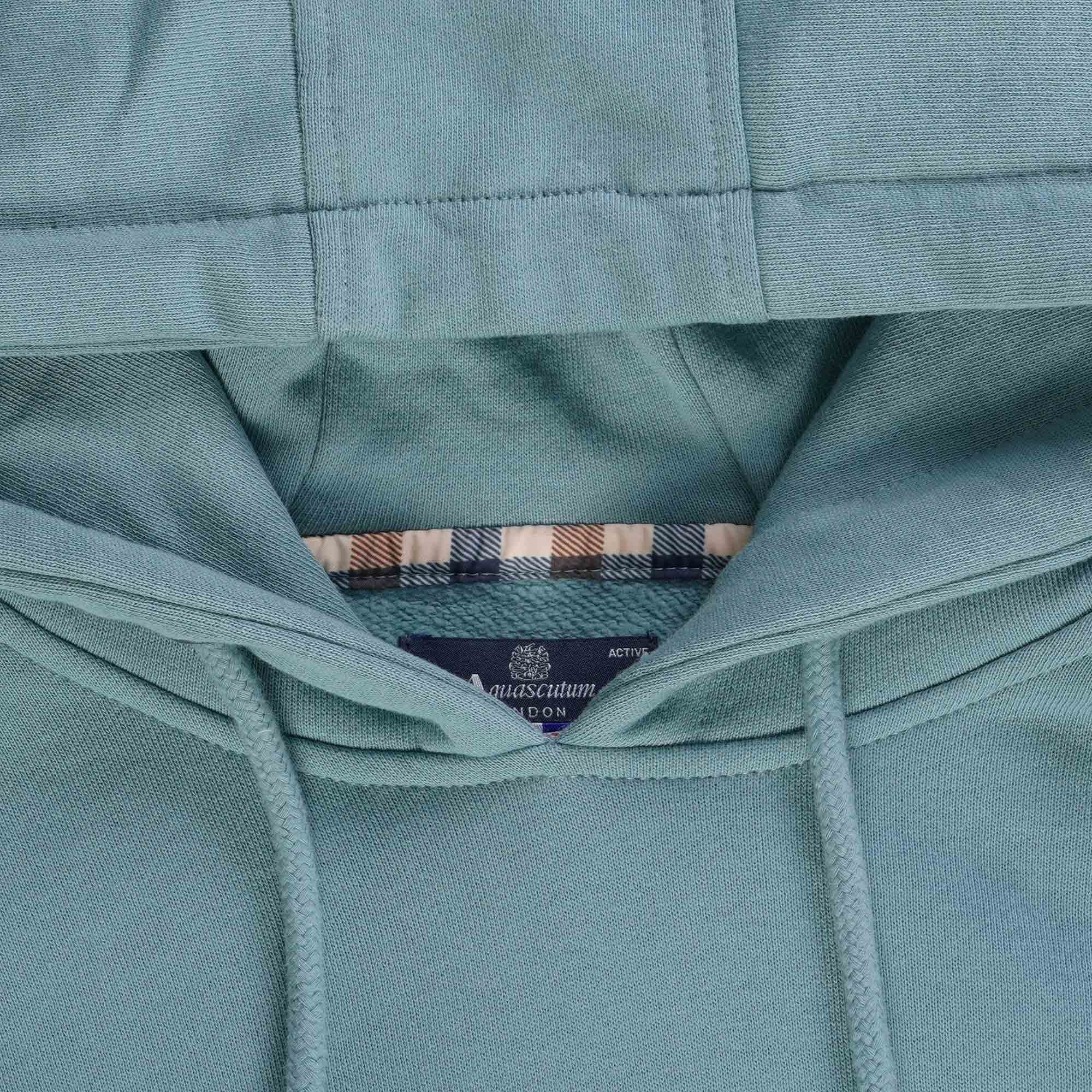 Aquascutum Large Logo Hoodie - Avio