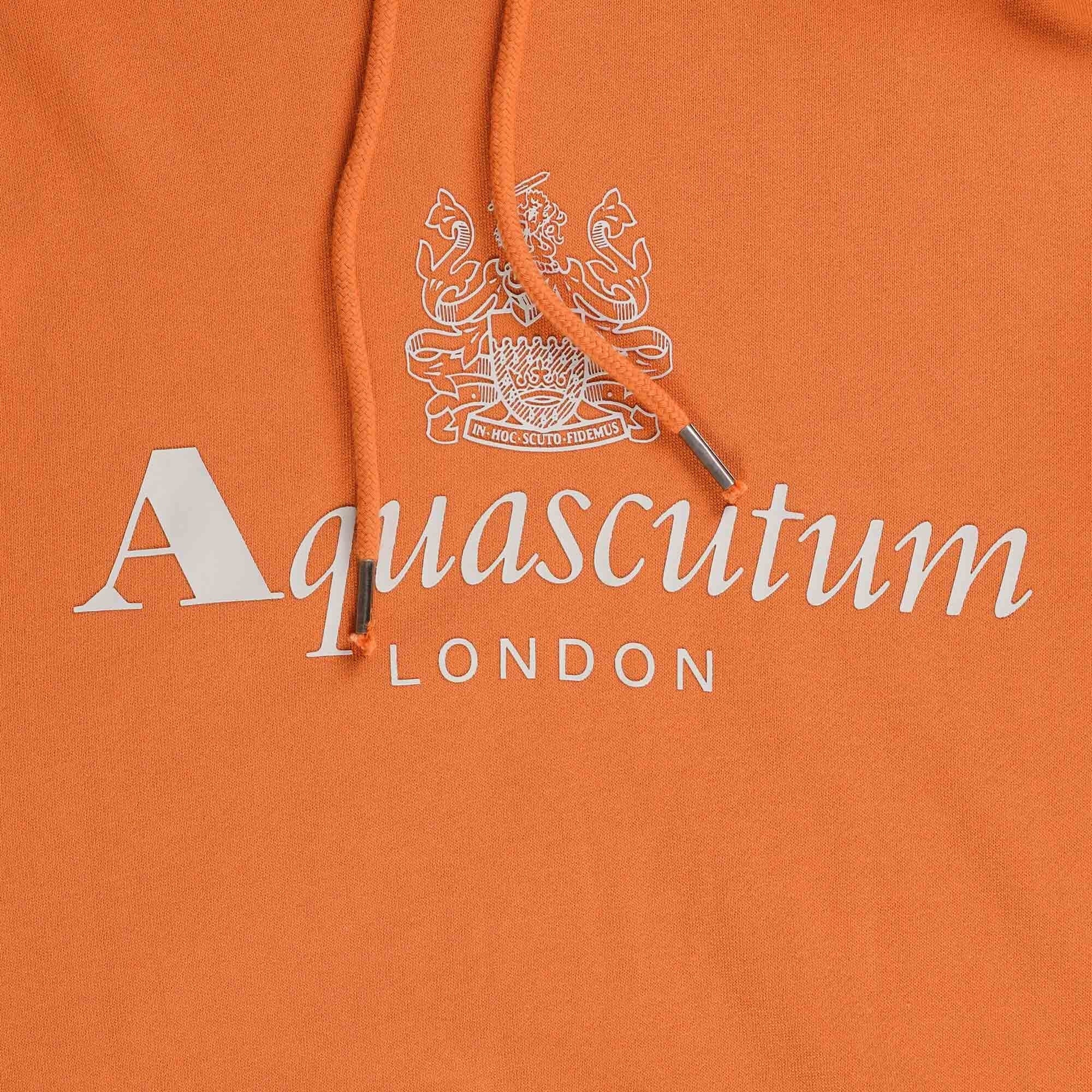 Aquascutum Large Logo Hoodie - Rust