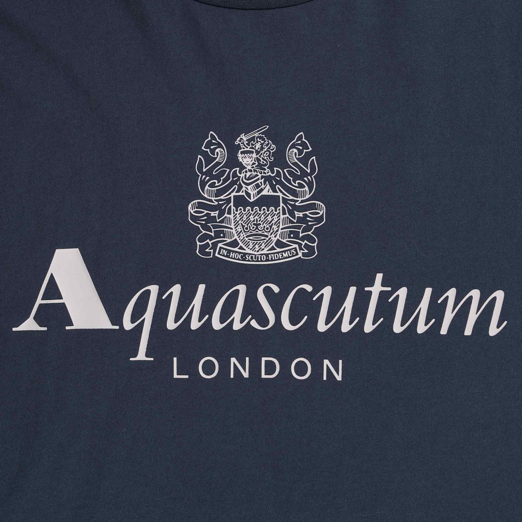 Aquascutum Large Logo T-Shirt - Navy