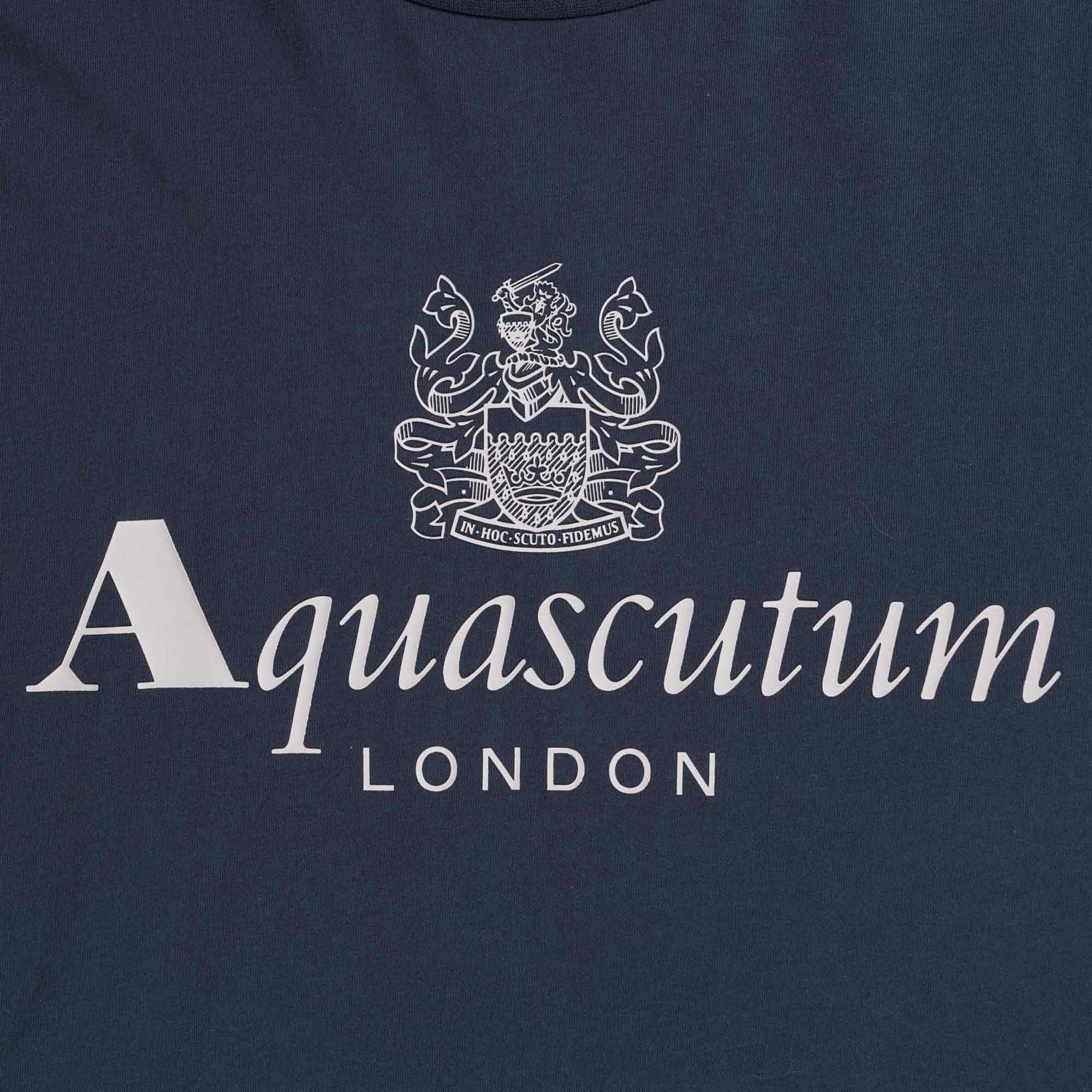 Aquascutum Large Logo T-Shirt - Navy
