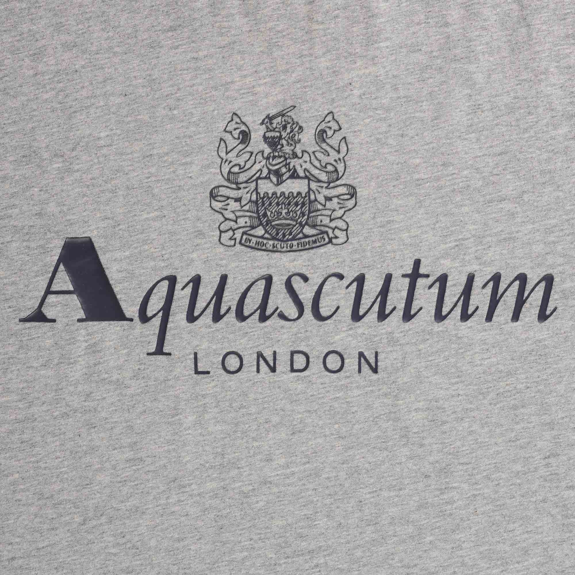 Aquascutum Large Logo T-Shirt - Grey Mel