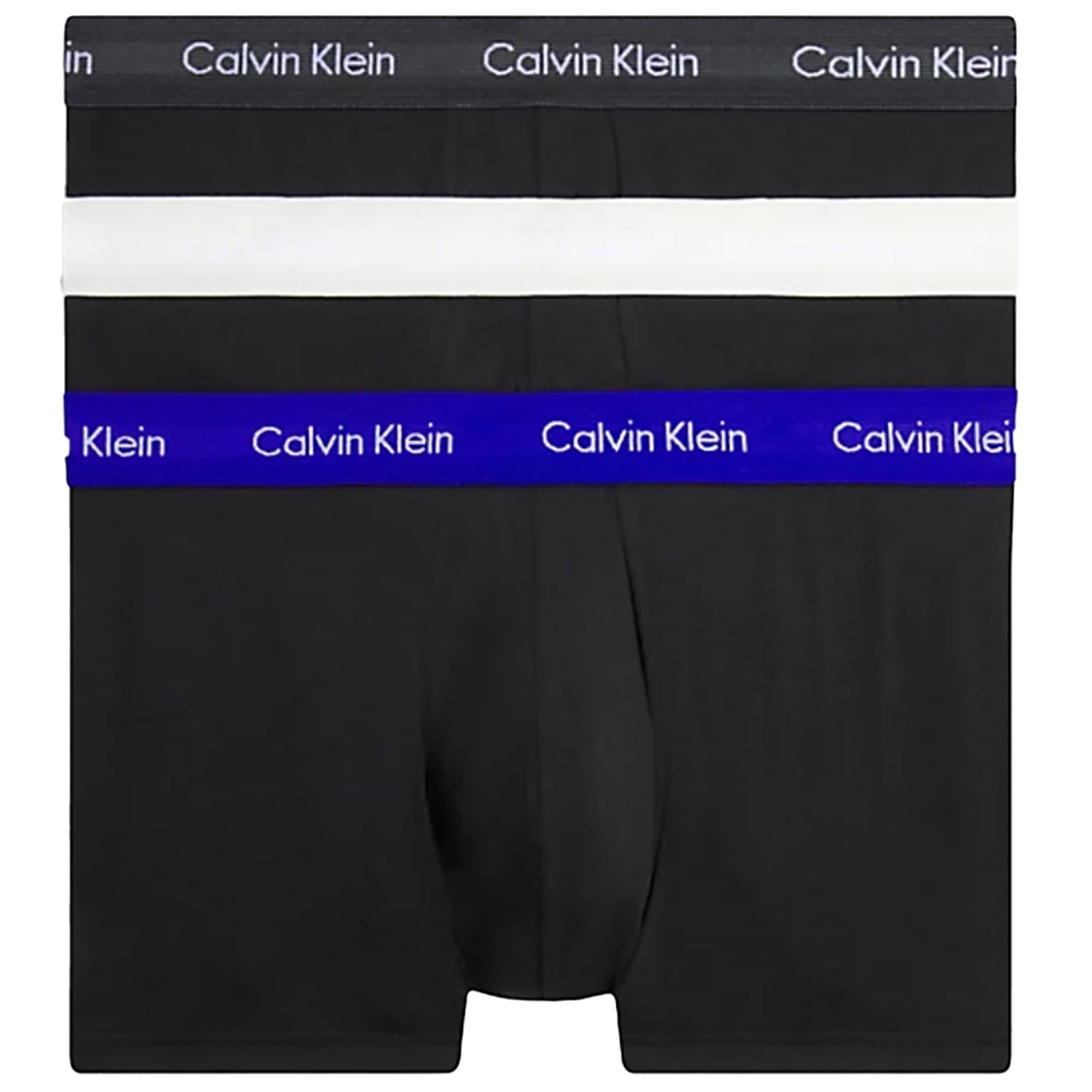Calvin Klein 3 Pack Low Rise Trunks - Black, Blue and White