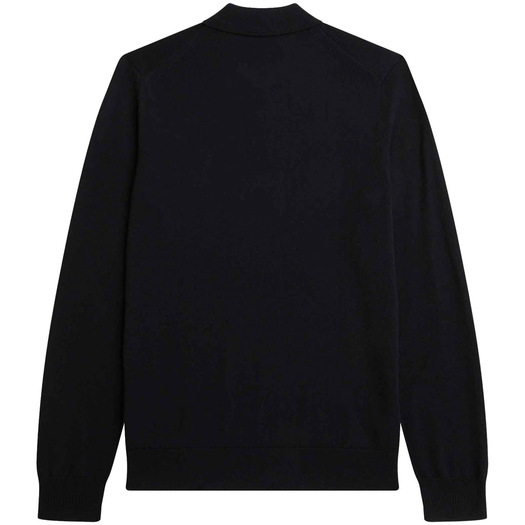Fred Perry Long Sleeve Knitted Shirt - Black