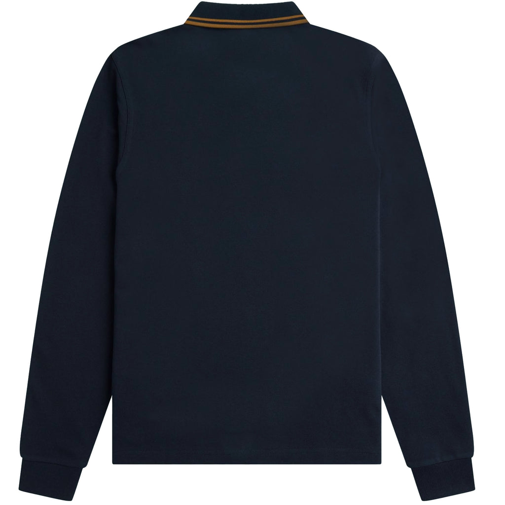 Fred Perry M3636 Long Sleeve Twin Tipped Polo Shirt - Navy