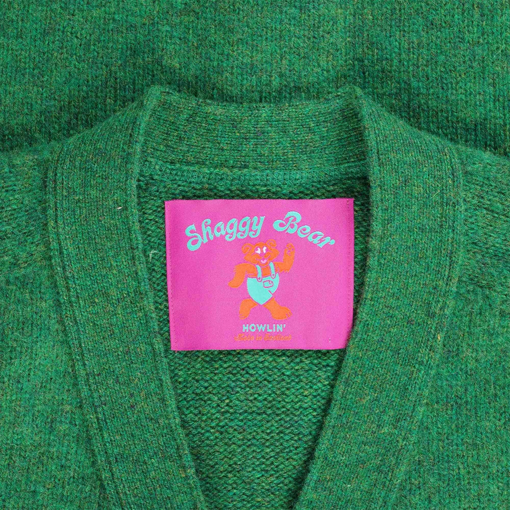 Howlin' Shaggy Bear Cardigan - Greenlover