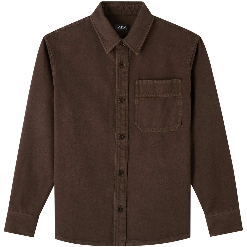 A.P.C. Basile Brode Poitrine Overshirt - Marron