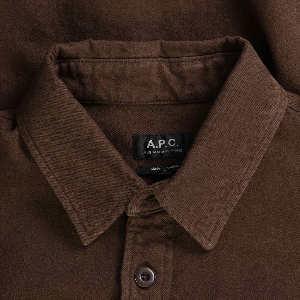 A.P.C. Basile Brode Poitrine Overshirt - Marron