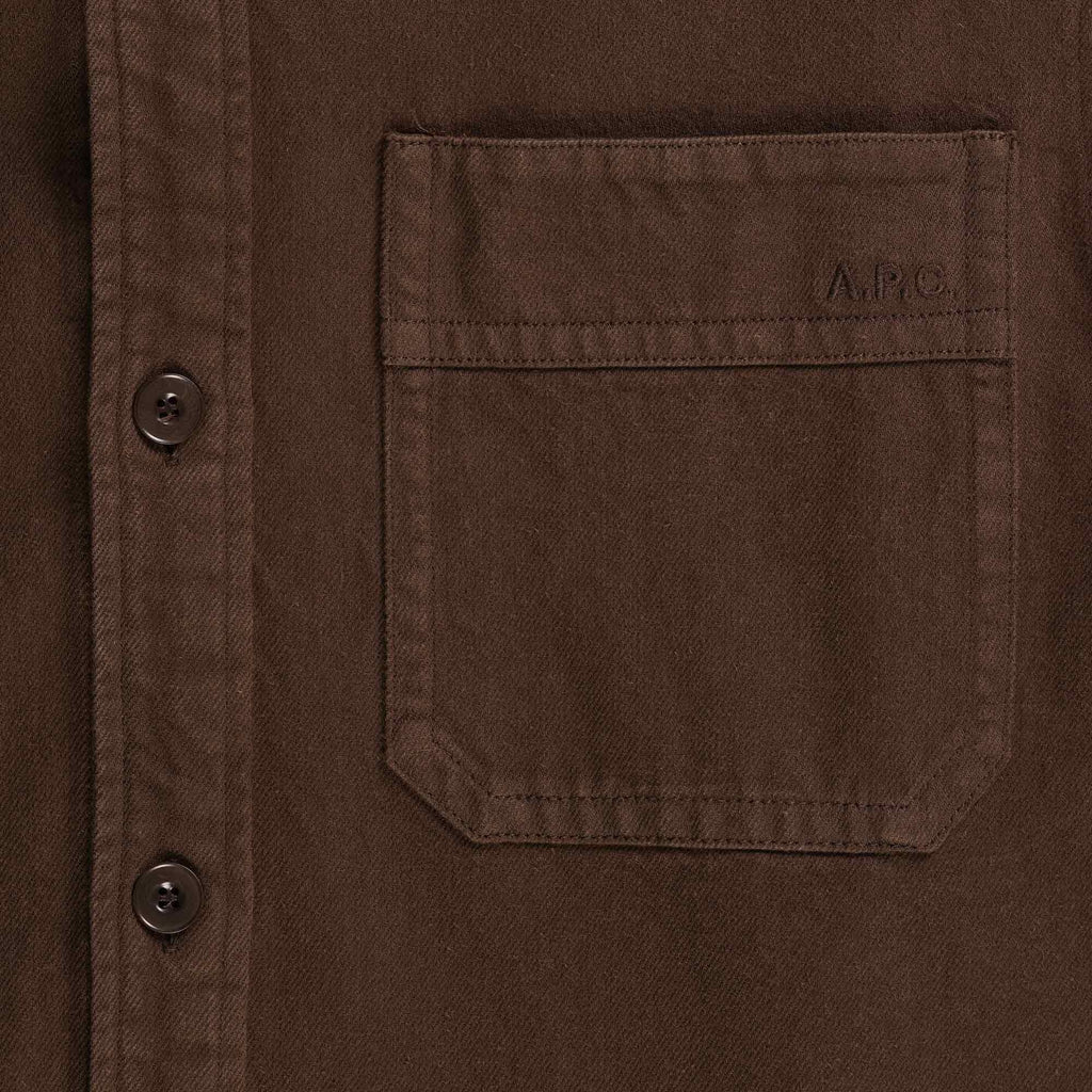 A.P.C. Basile Brode Poitrine Overshirt - Marron