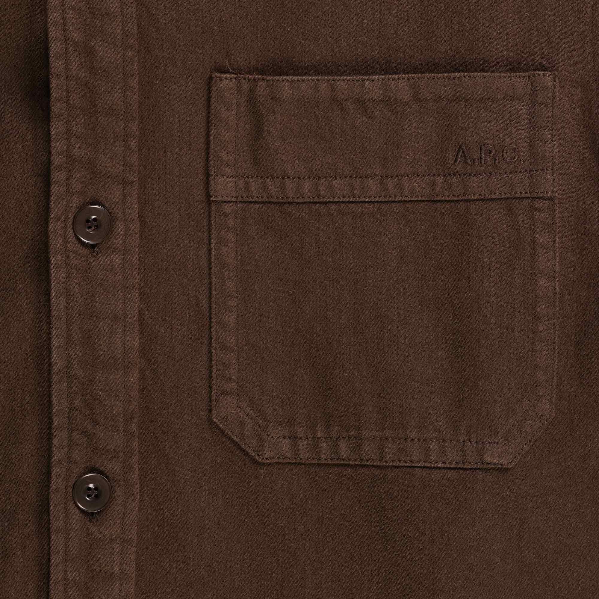 A.P.C. Basile Brode Poitrine Overshirt - Marron