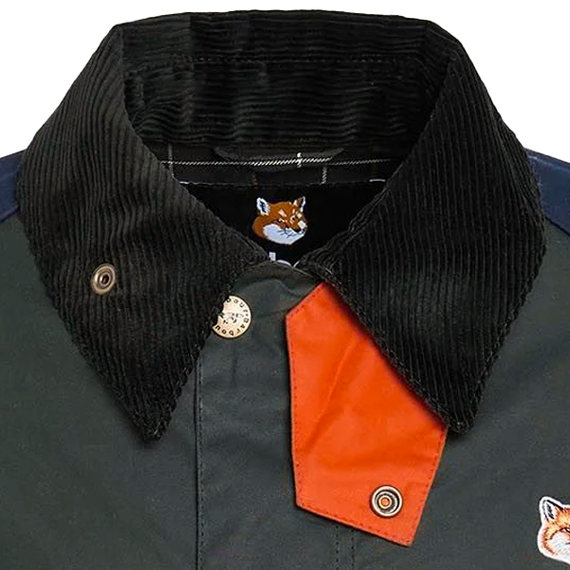Barbour x Maison Kitsun Beaufort Patchwork Waxed Jacket - Duffle