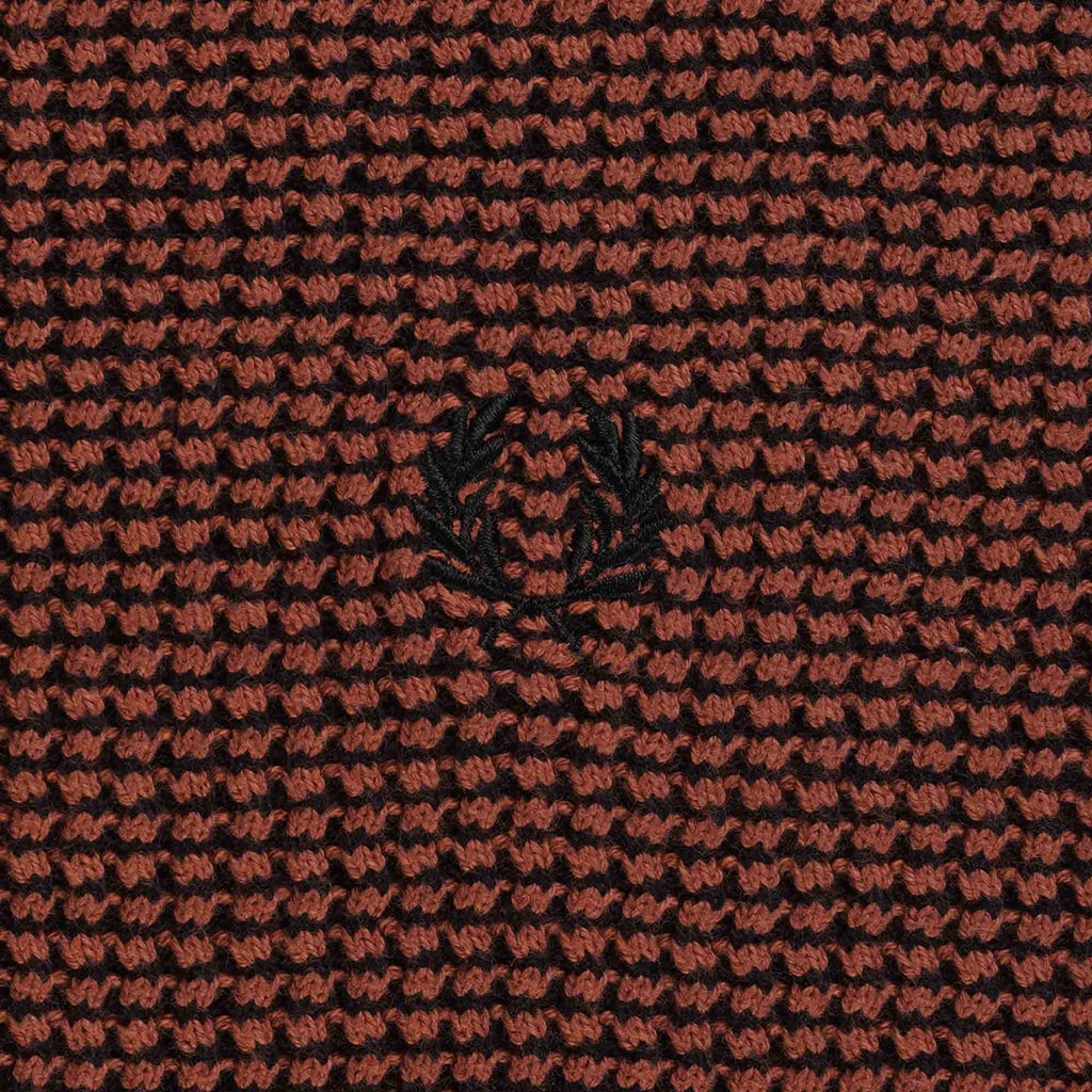 Fred Perry Textured Knitted T-Shirt - Whiskey Brown