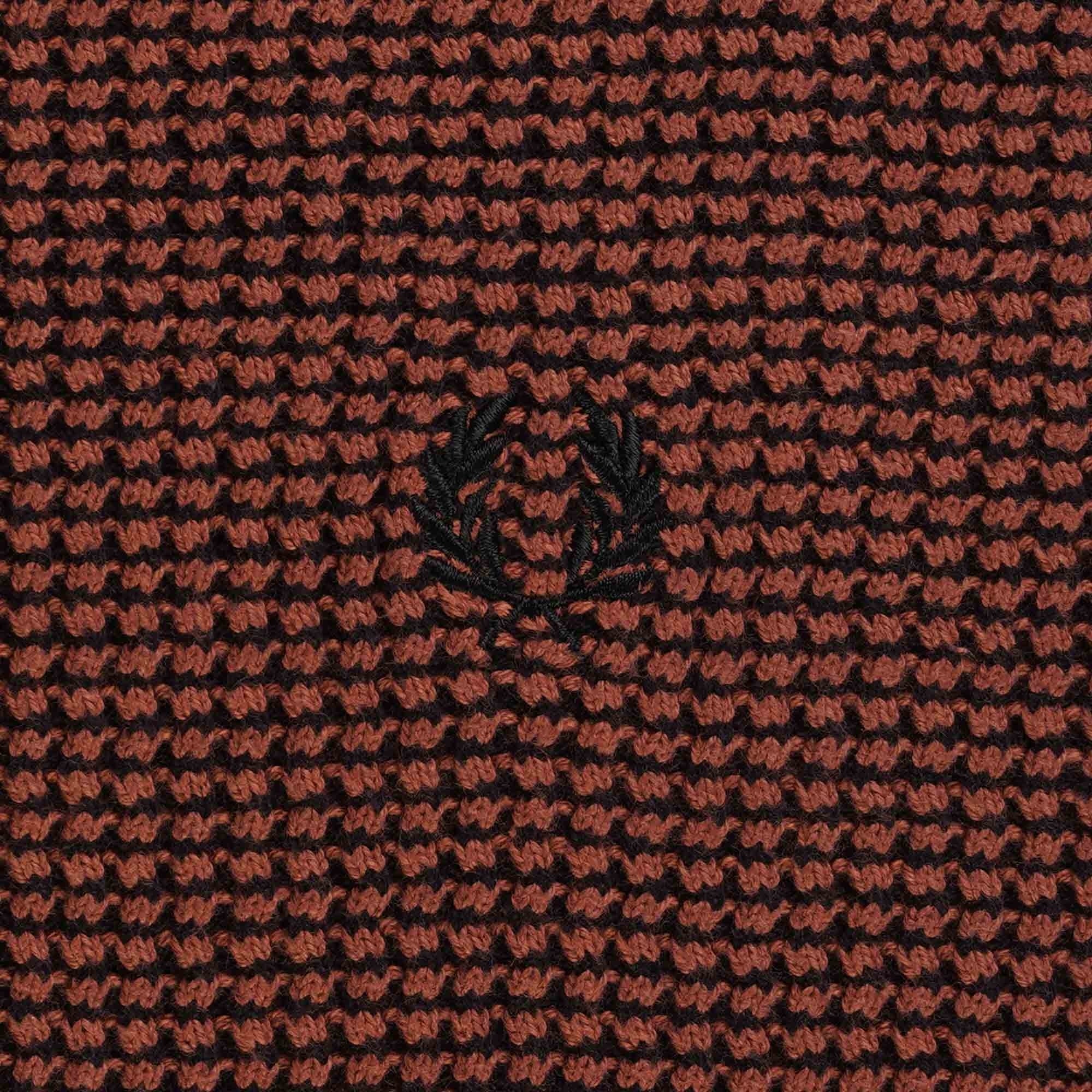 Fred Perry Textured Knitted T-Shirt - Whiskey Brown