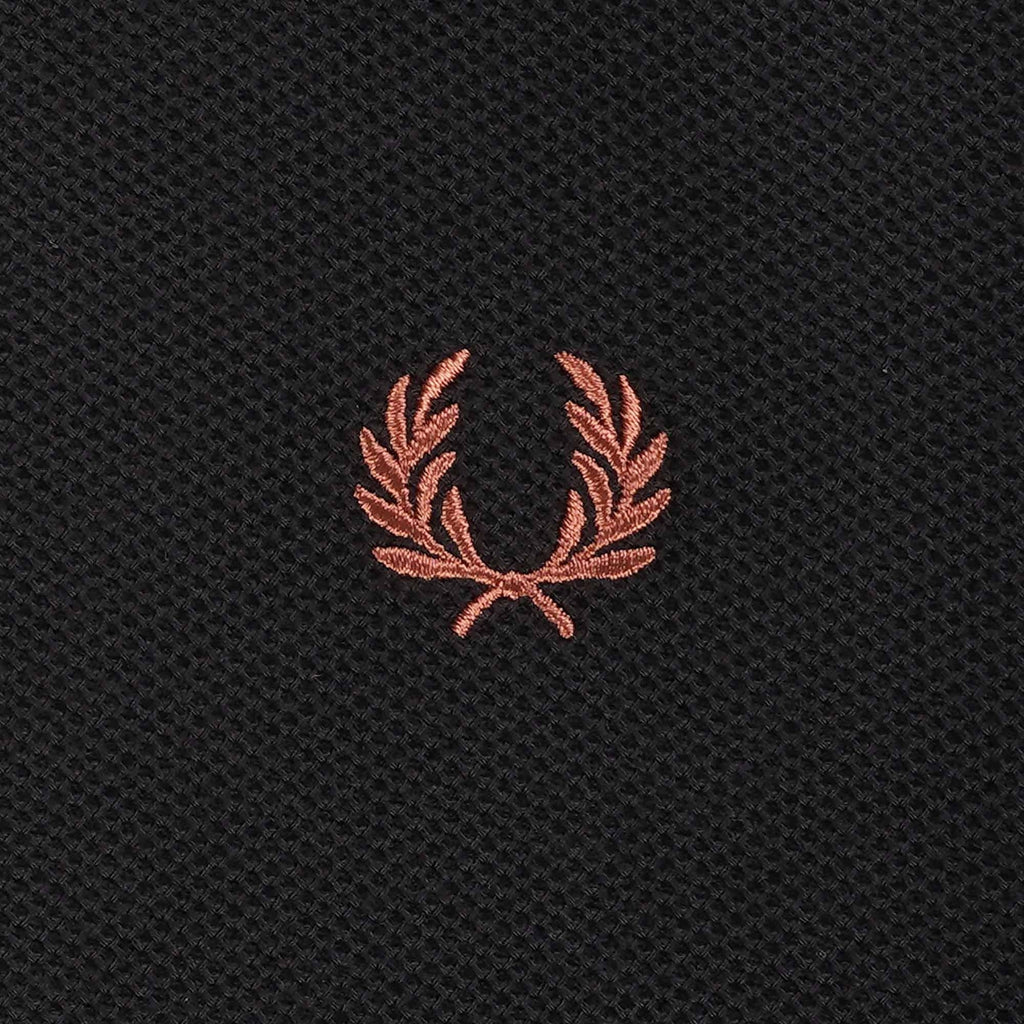 Fred Perry Panelled Long Sleeve Polo Shirt - Black