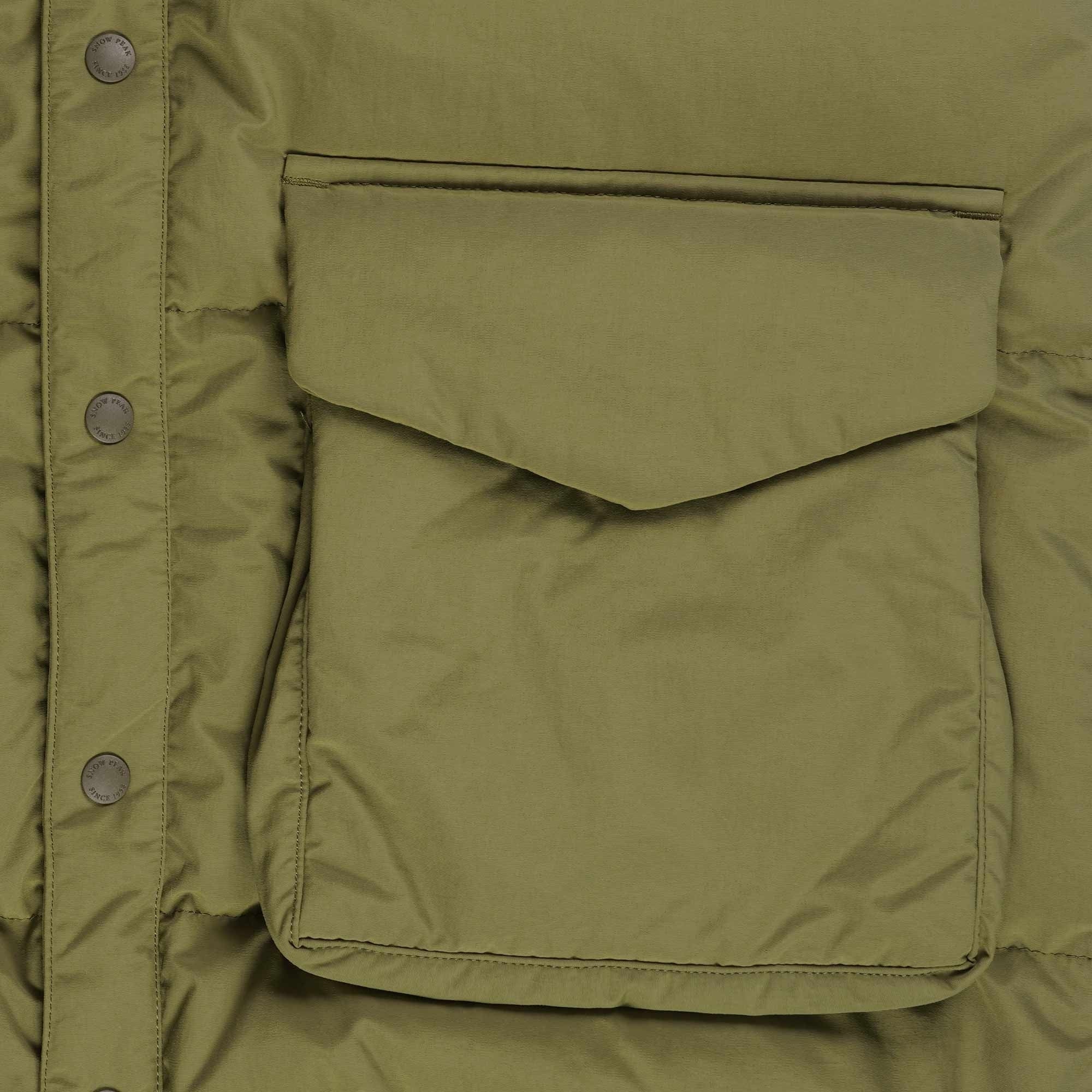 Snow Peak Recycled Down Vest - Olive
