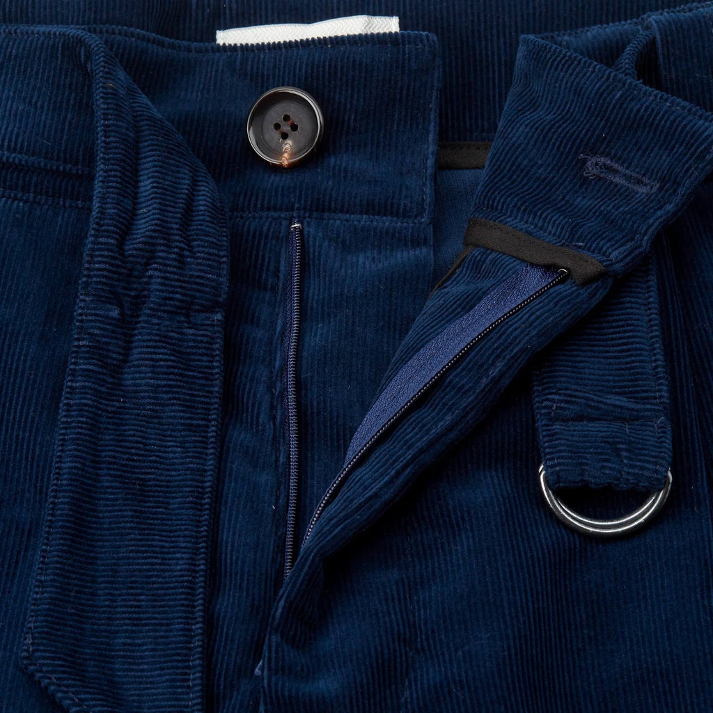 Oliver Spencer Belted Trousers - Whitton Cord Navy