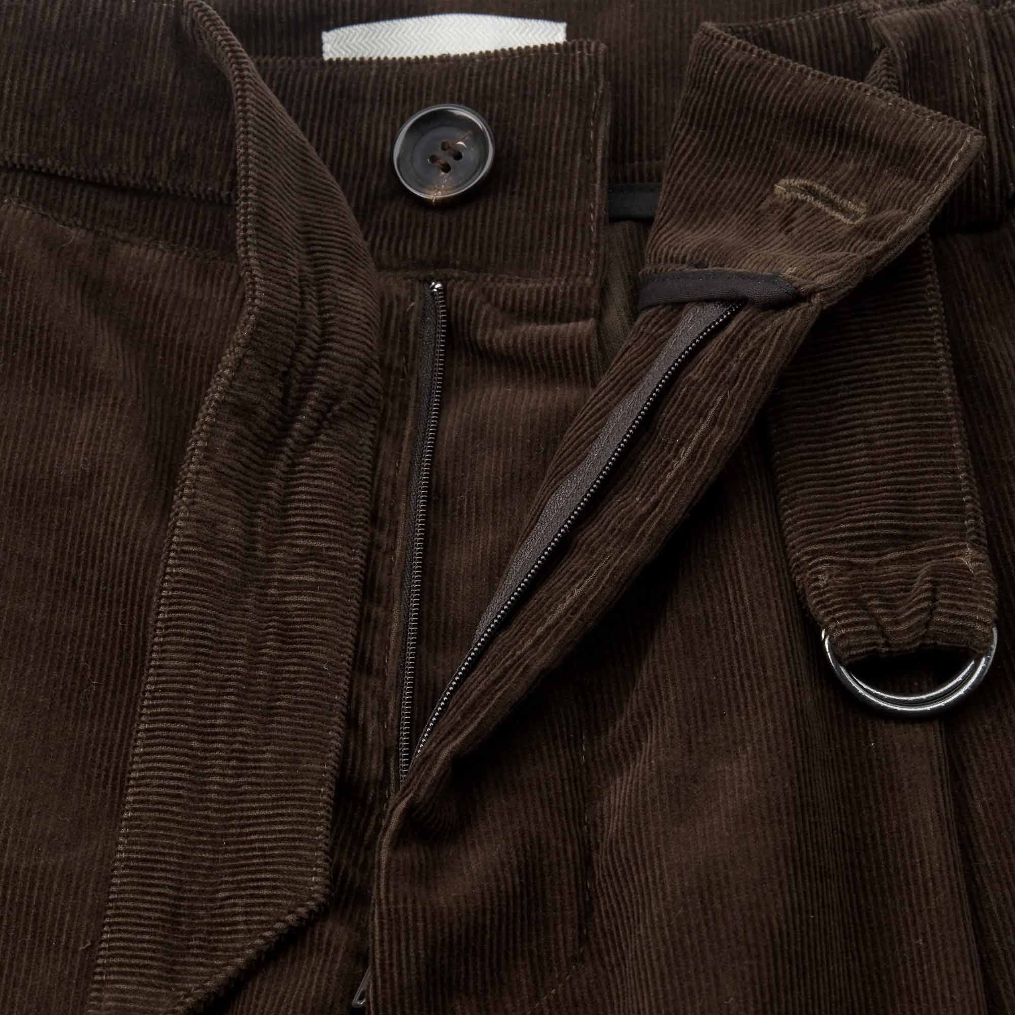 Oliver Spencer Belted Trousers - Whitton Cord Brown