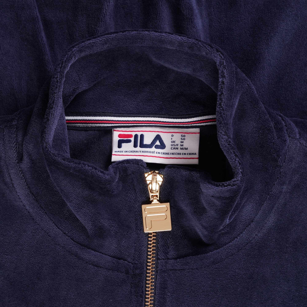 Fila Vintage Marc Velour Track Top - Fila Navy