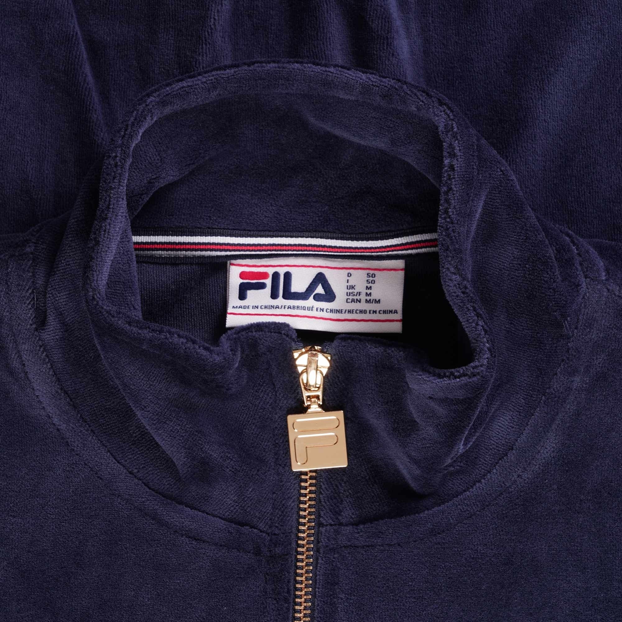 Fila Vintage Marc Velour Track Top - Fila Navy