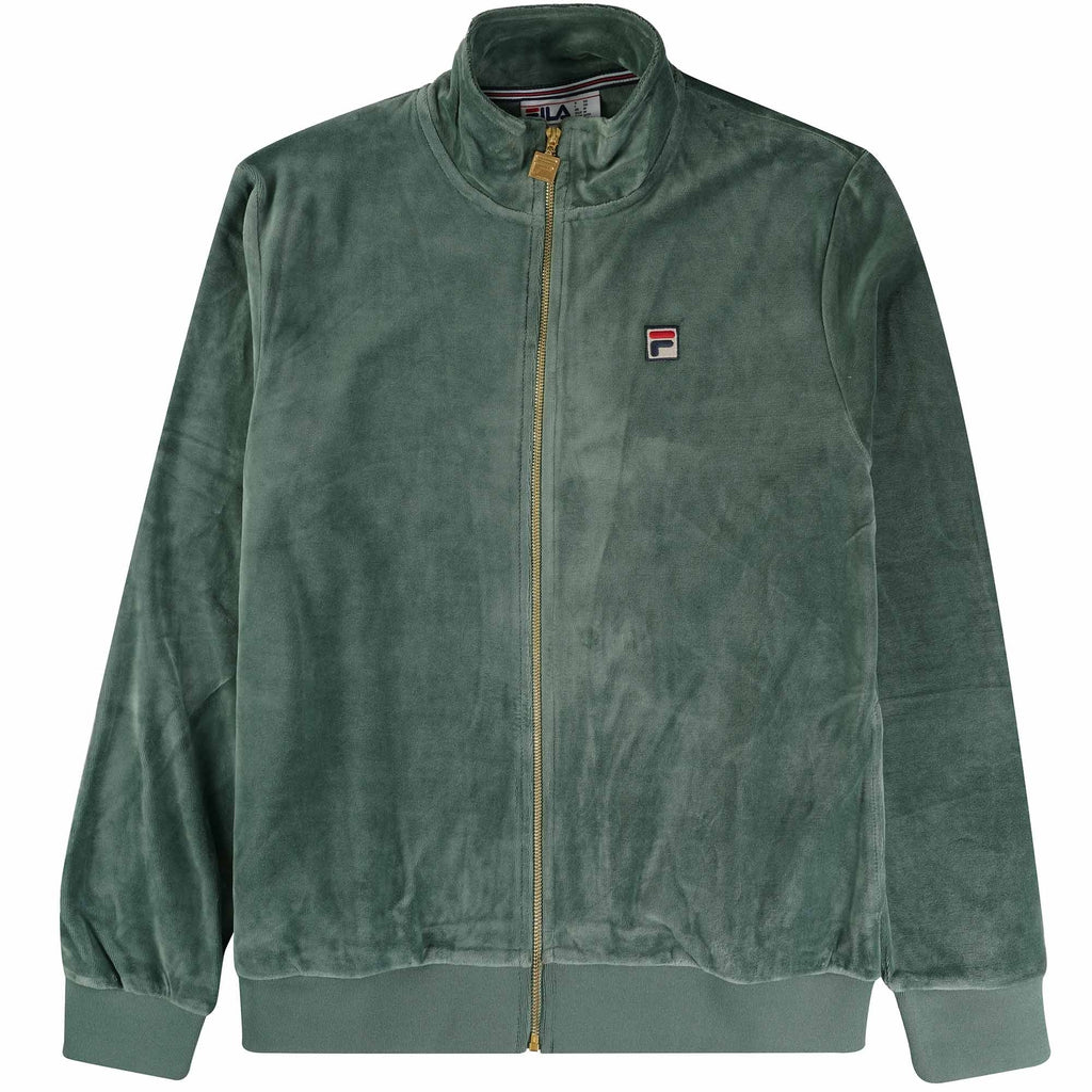 Fila Vintage Marc Velour Track Jacket - Dark Forest