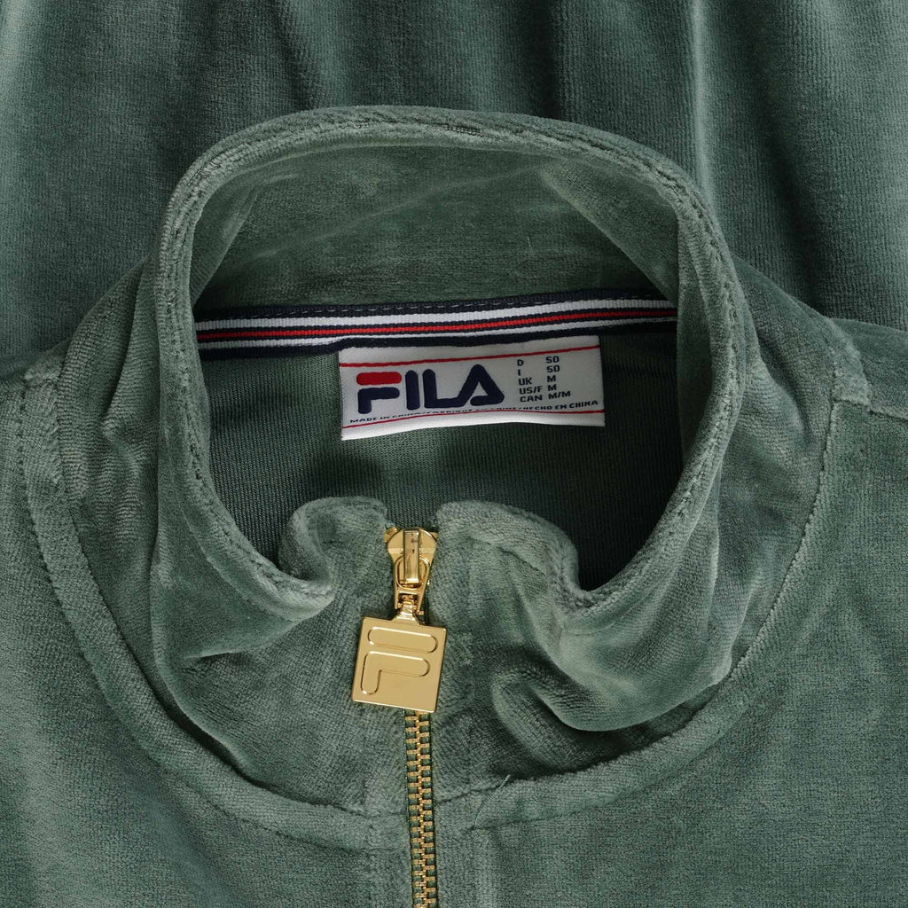 Fila Vintage Marc Velour Track Jacket - Dark Forest