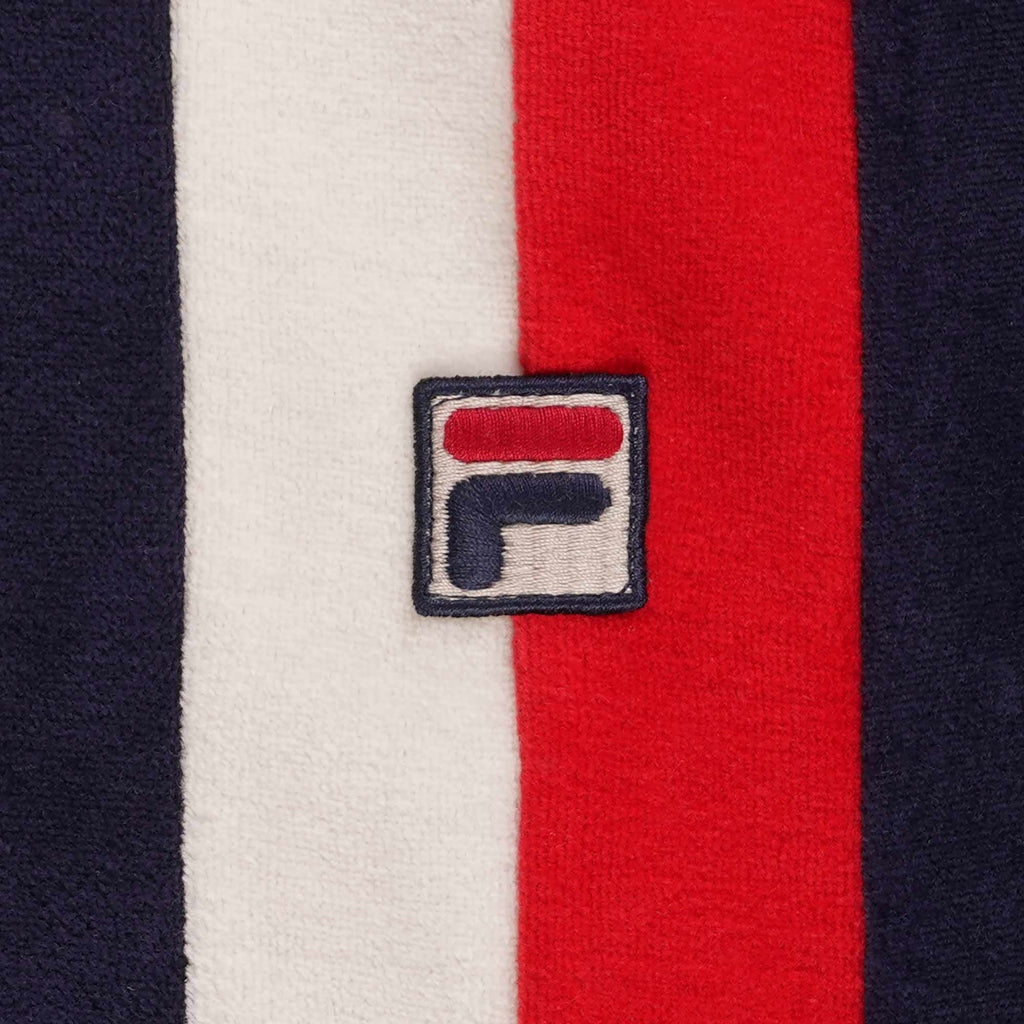 Fila Vintage Terra Colour Blocked Velour Polo - Fila Navy