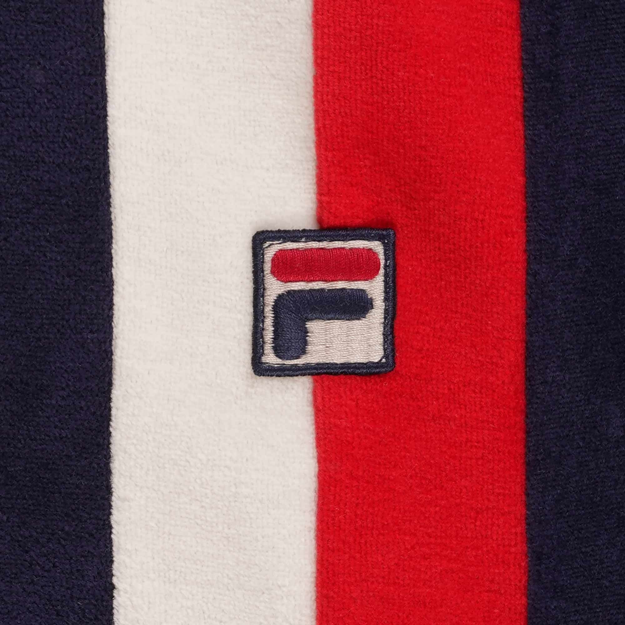 Fila Vintage Terra Colour Blocked Velour Polo - Fila Navy